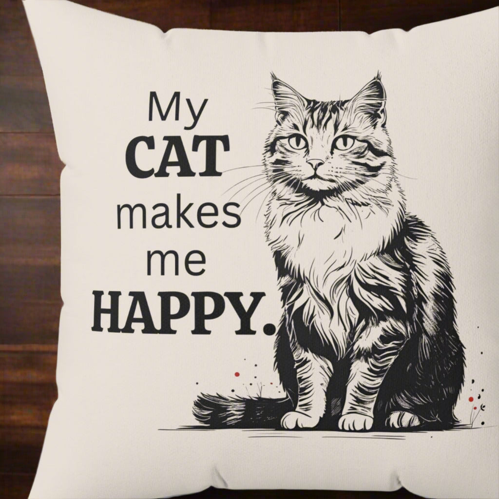 Cat Lover's Decorative Pillow, Home Decor for Cat Owners