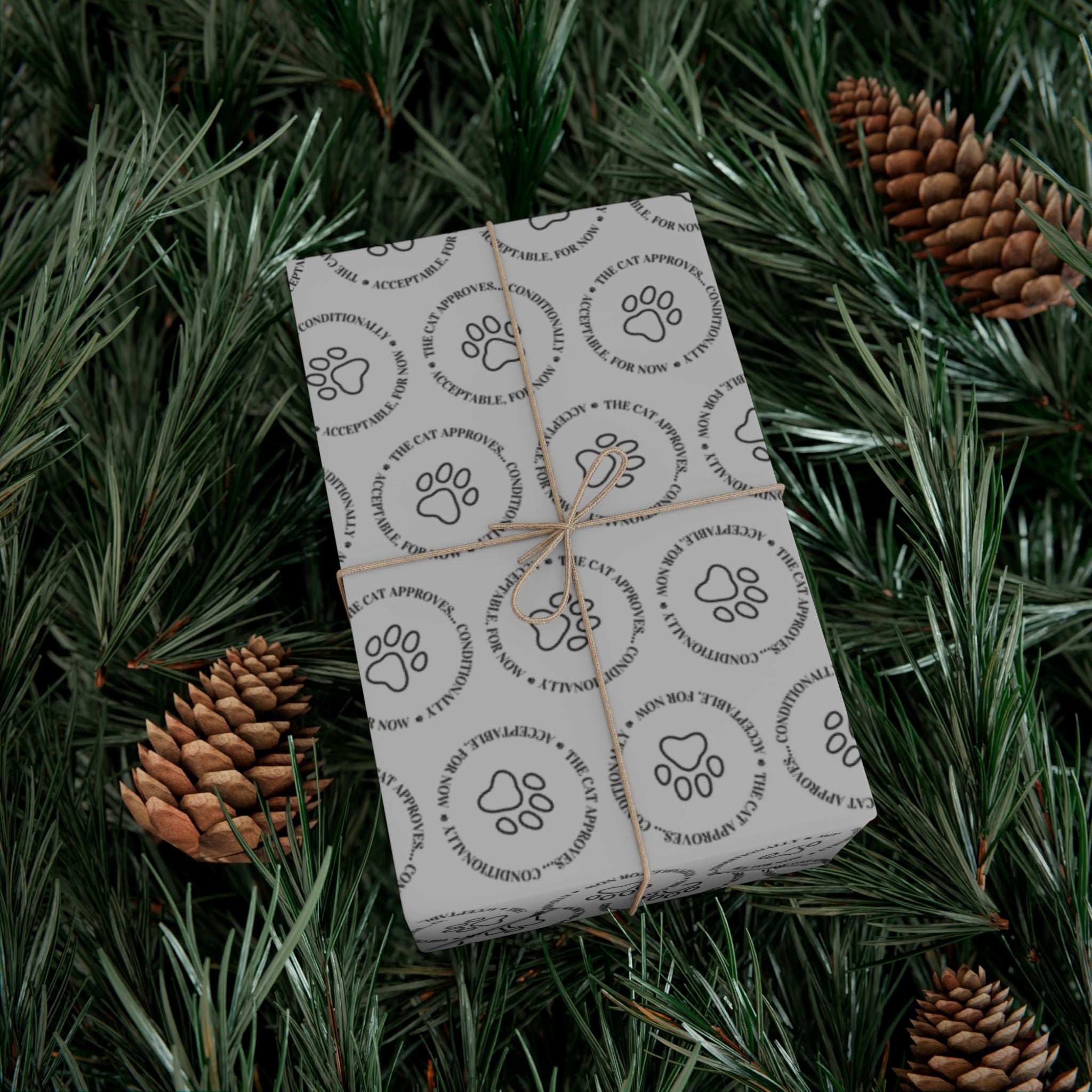 The Cat Approves Gift Wrap Paper (Cat-Themed Humor)