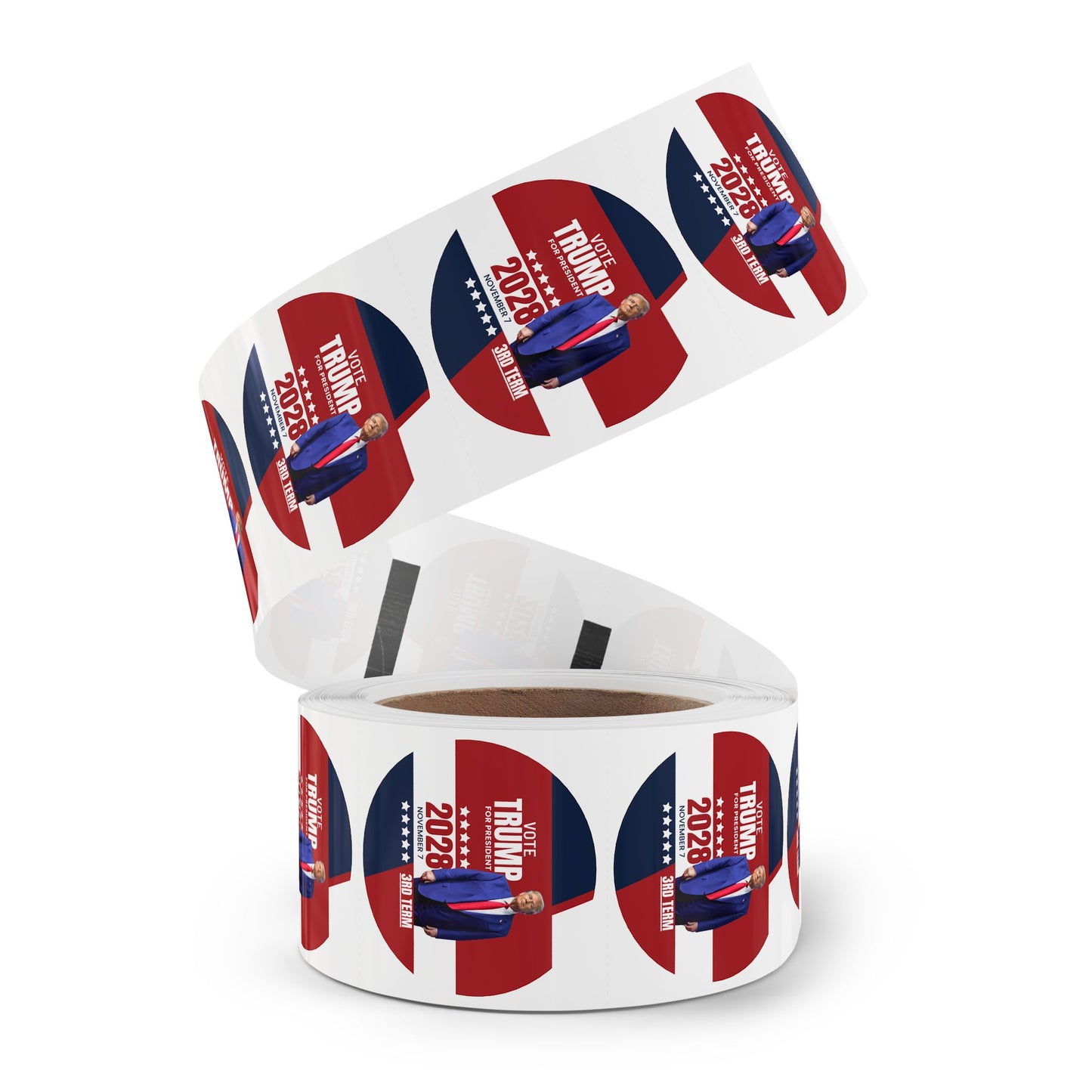 Vote Trump 2028 Round Sticker Rolls - Bold Political Campaign Labels