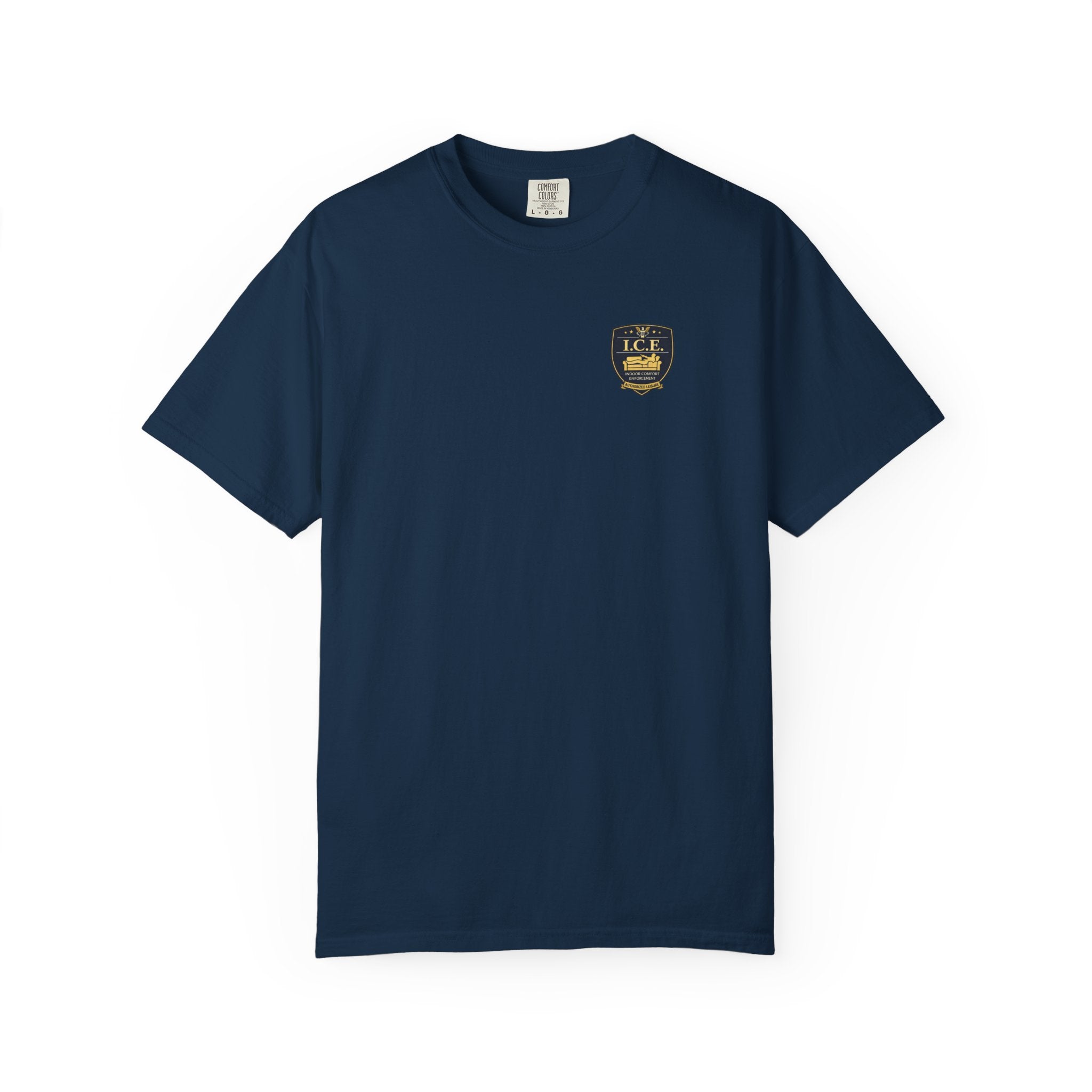 I.C.E. Badge T-Shirt | Institute of Cozy Excellence Parody Tee