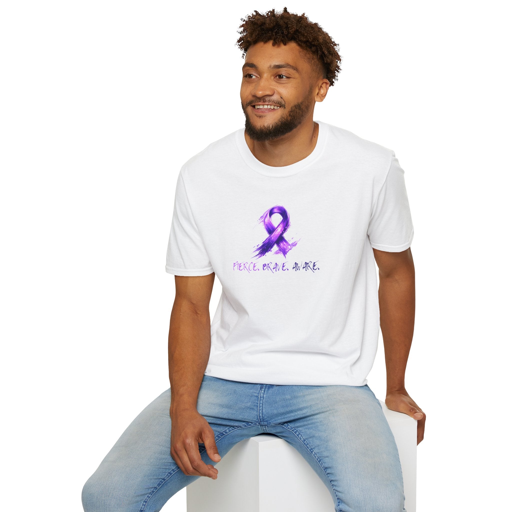 Fierce. Brave. Aware. Purple Ribbon Epilepsy Awareness T-Shirt