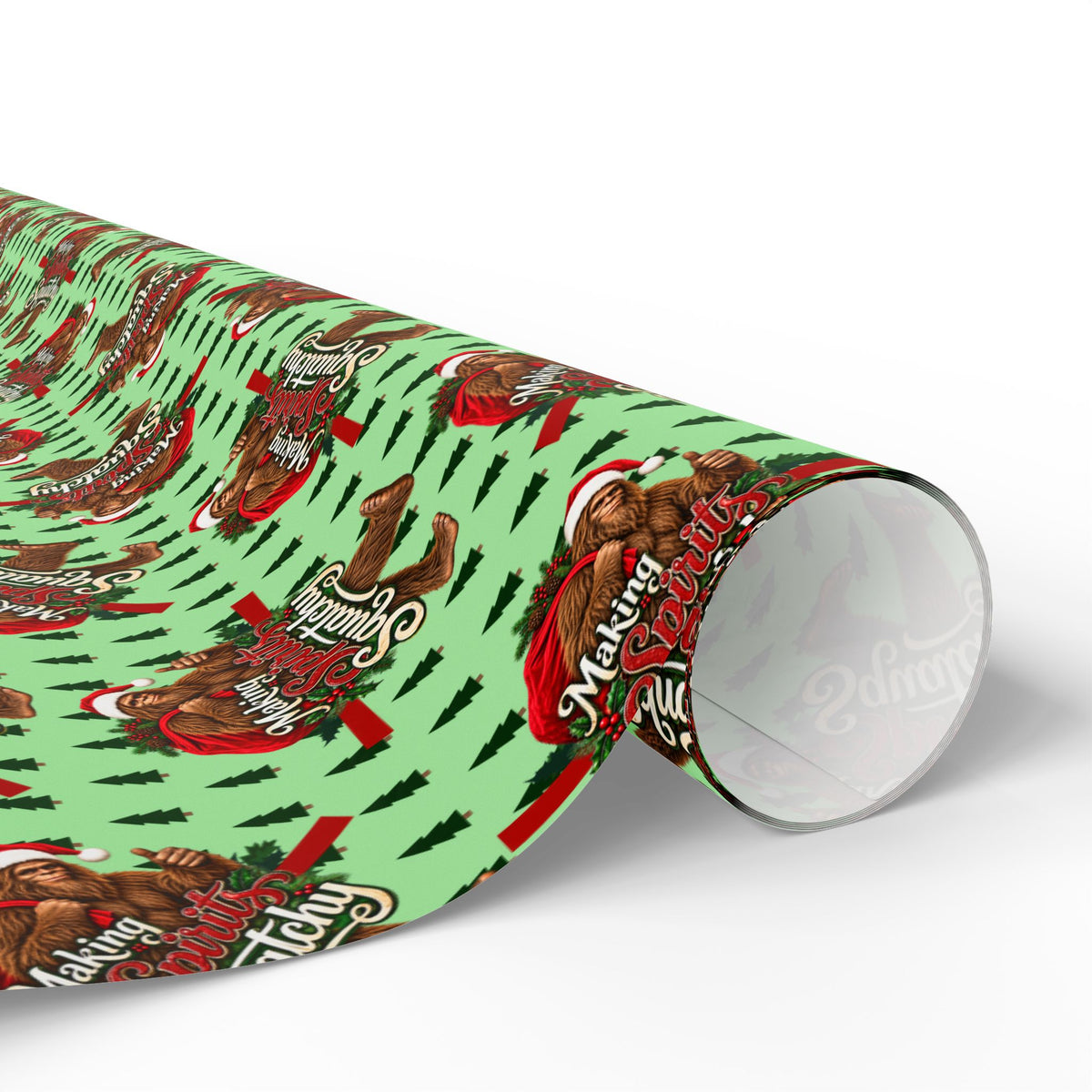 Making Spirits Squatchy Christmas Wrapping Paper | Bigfoot Holiday Gift Wrap