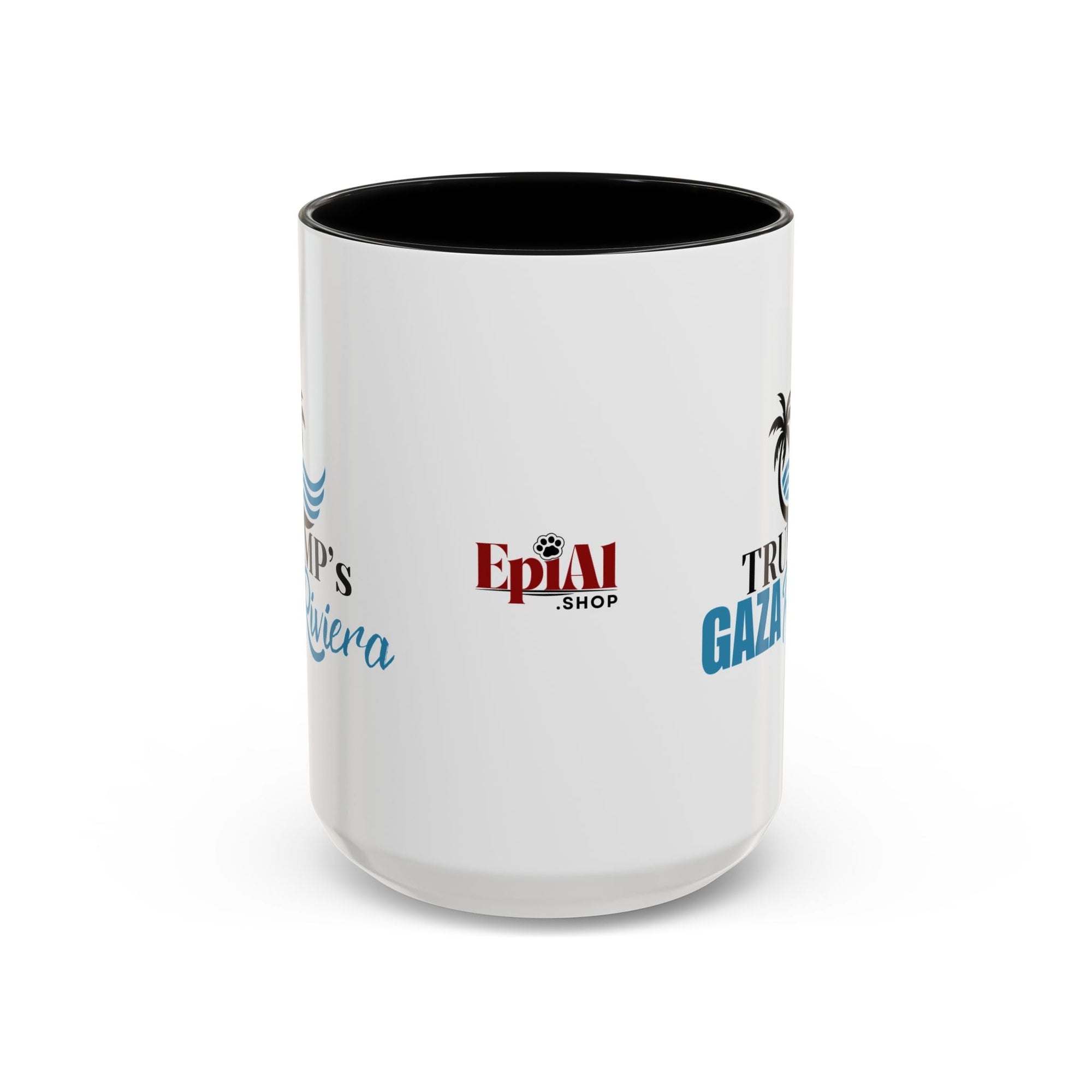 Tropical Trump’s Gaza Riviera Accent Coffee Mug - 11 & 15oz Ceramic Mug for Beach Lovers Printify