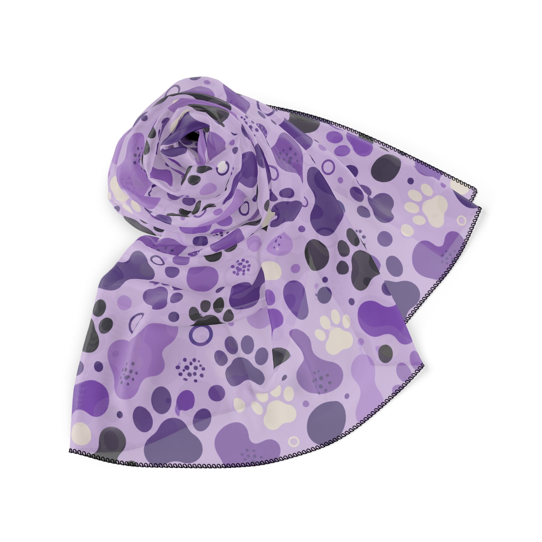 Purple Paw Print Scarf | Cat & Dog Lover Square Scarf
