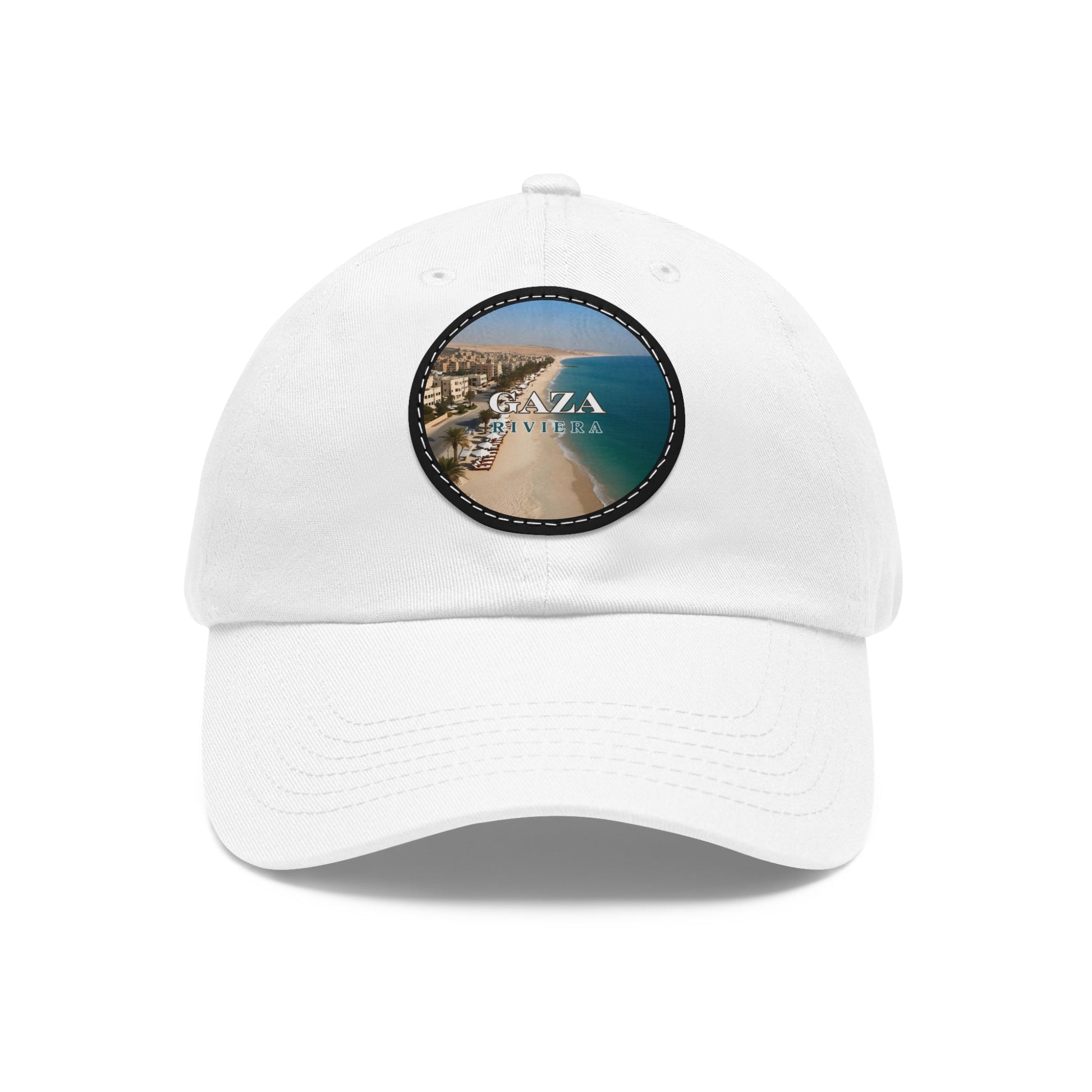 Gaza Riviera Dad Hat with Leather Patch Printify