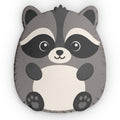 Stubby Woodland Raccoon Shaped Pillow | Kids Double-Sided Plush Cushion