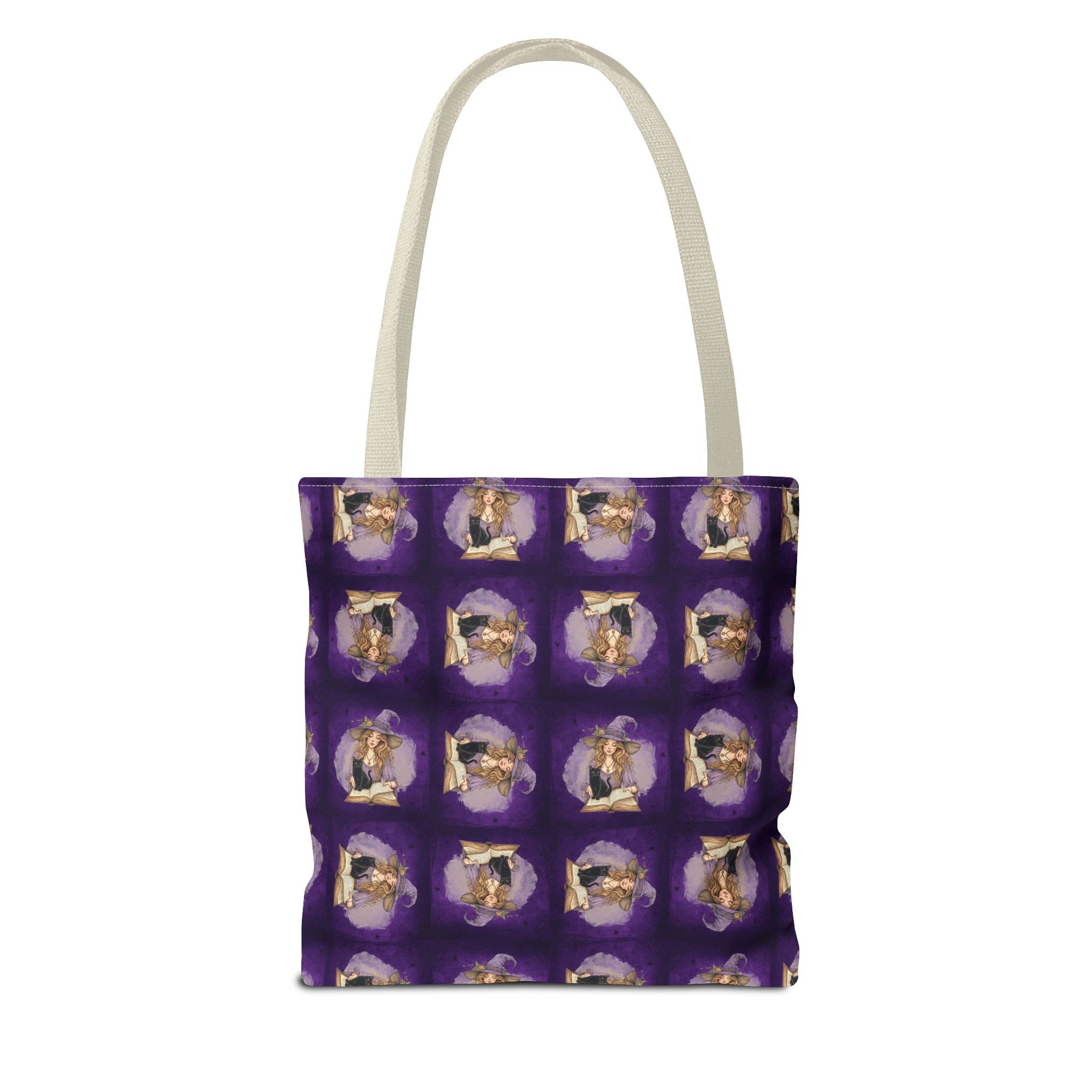 Vibrant Witchy Cat Lady Tote Bag
