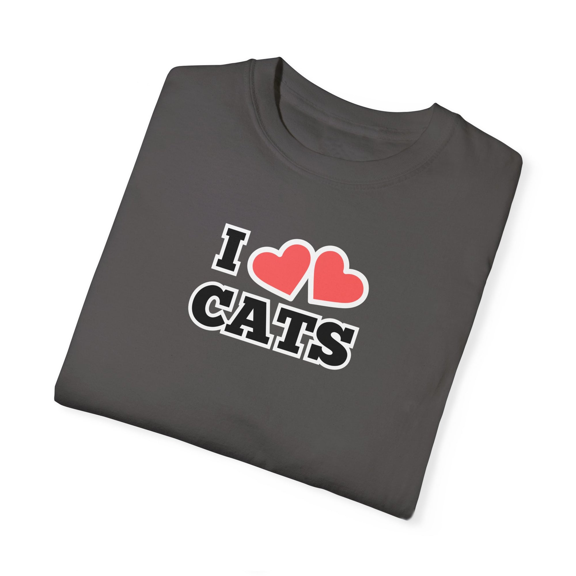 I Heart Cats Unisex Garment - Dyed T - shirt - T - Shirt - Epileptic Al’s Shop