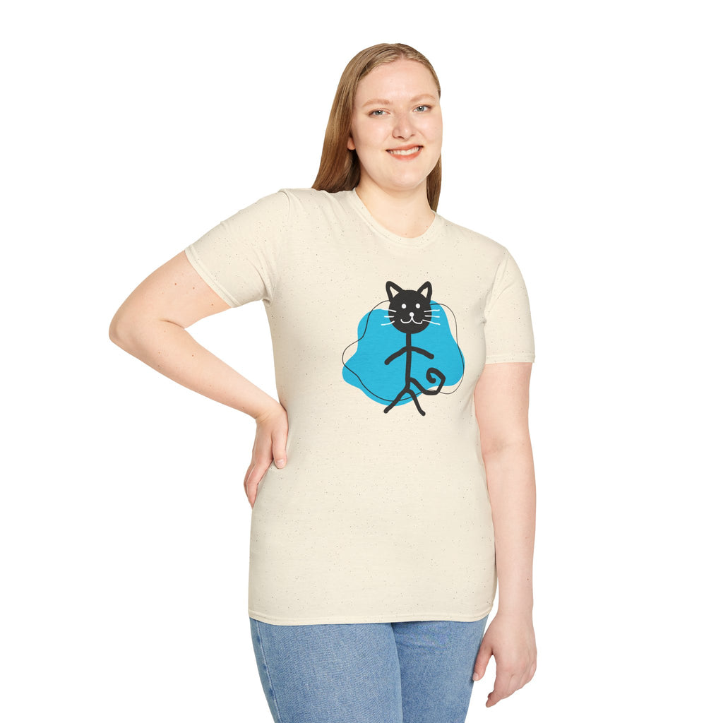 Playful Cat Graphic T-Shirt – Unisex Softstyle Tee for Cat Lovers