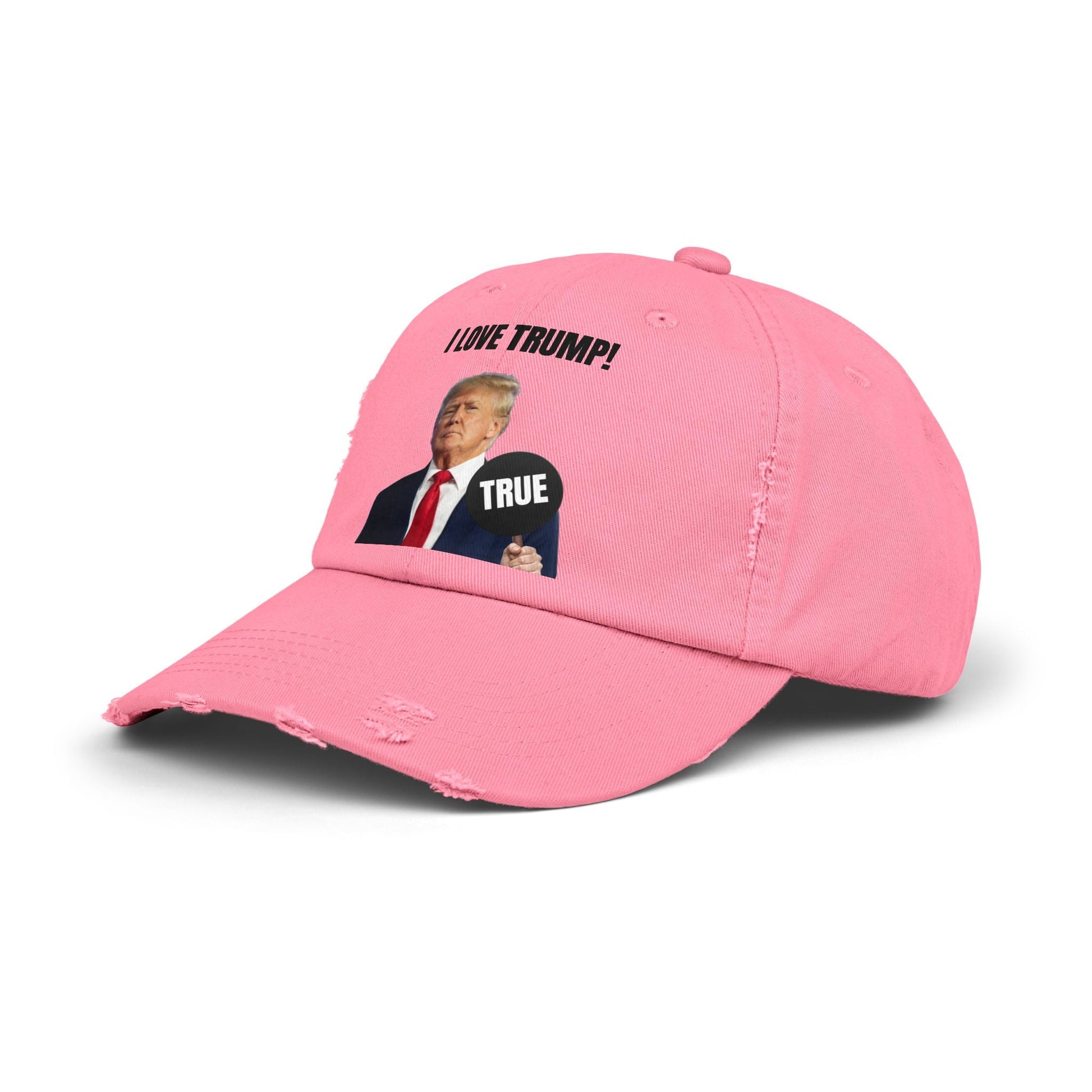 Trump True Sign Unisex Distressed Cap Printify