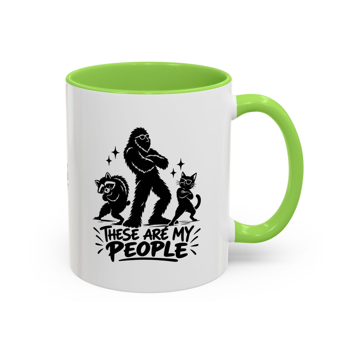 These Are My People Bigfoot, Raccoon & Cat Accent Coffee Mug | 11oz & 15oz