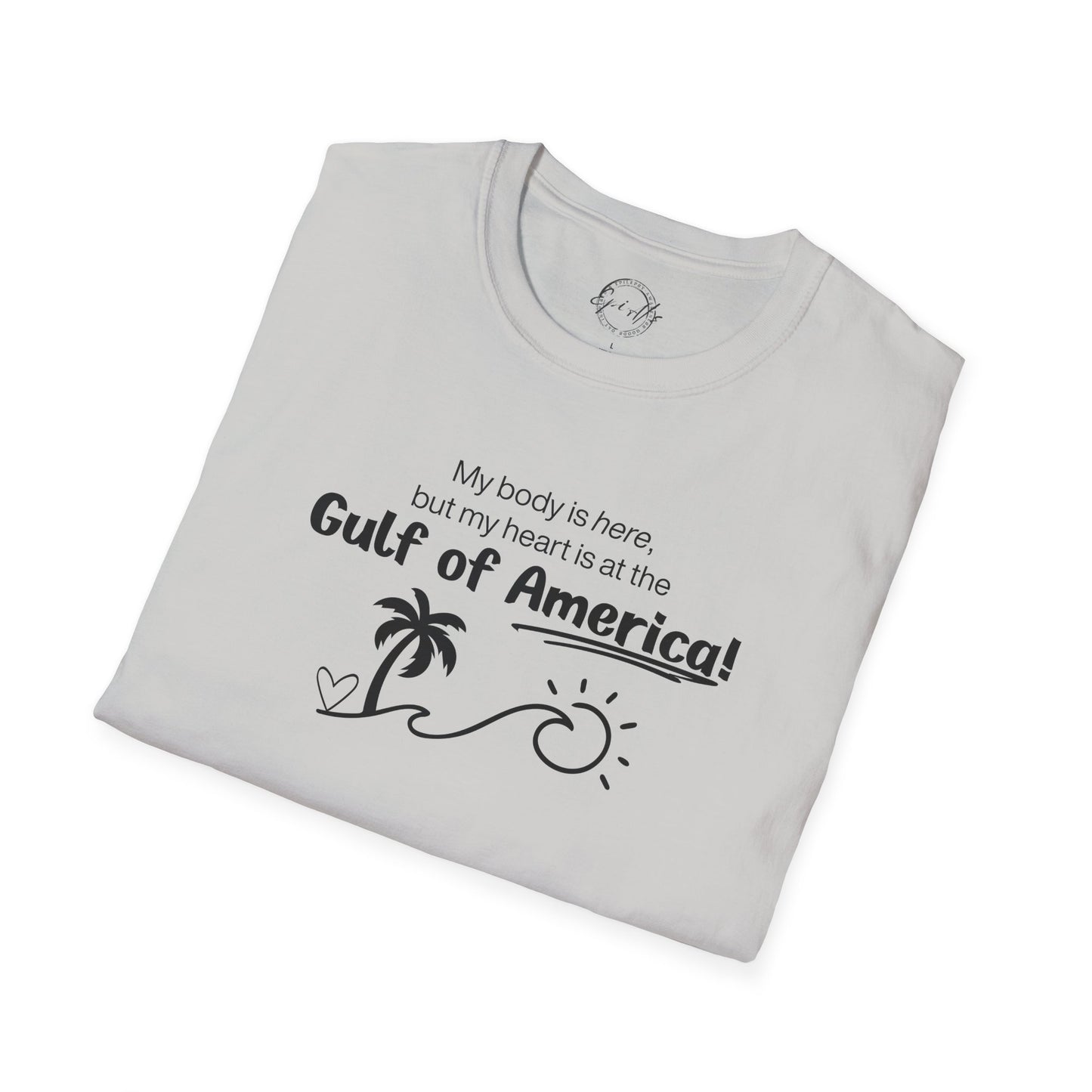 Heart at the Gulf of America Graphic T-Shirt - Perfect for Beach Lovers