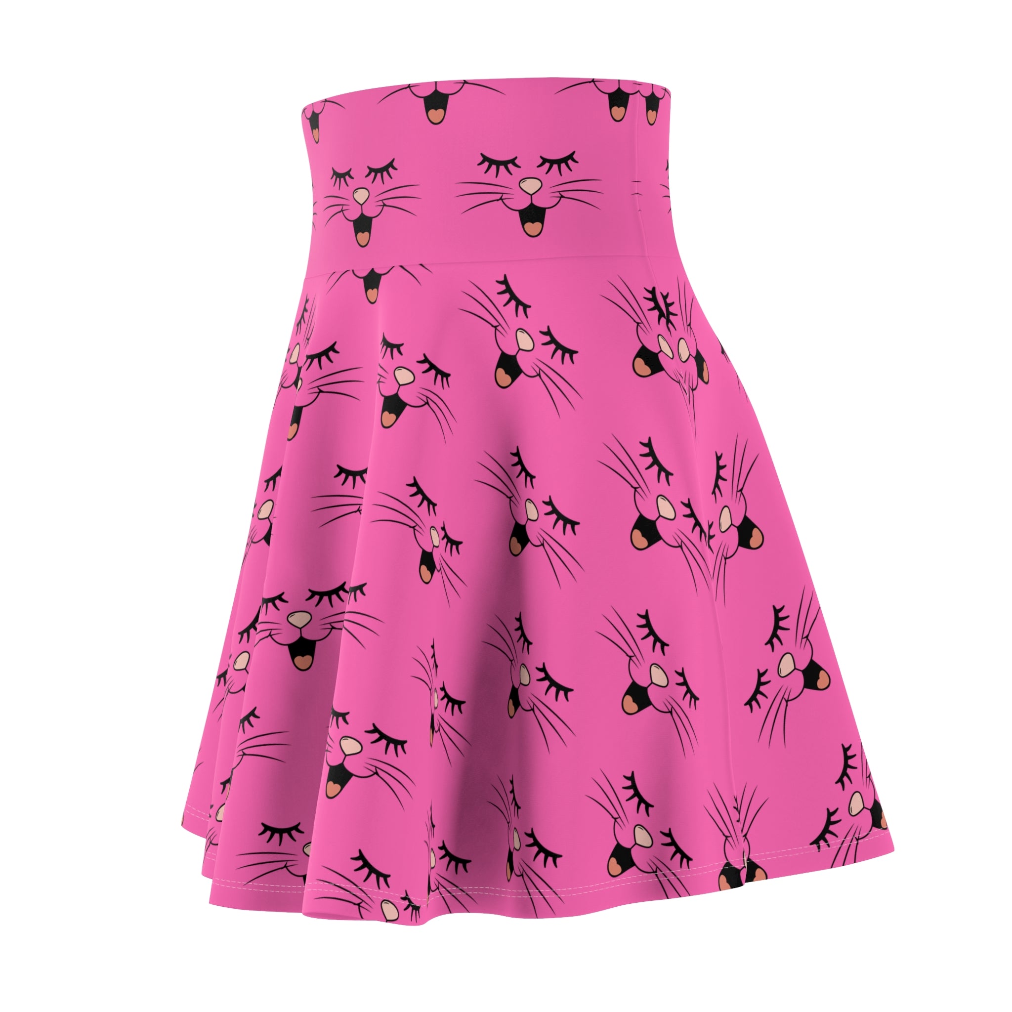 Laughing Kitty Pink Skater Skirt