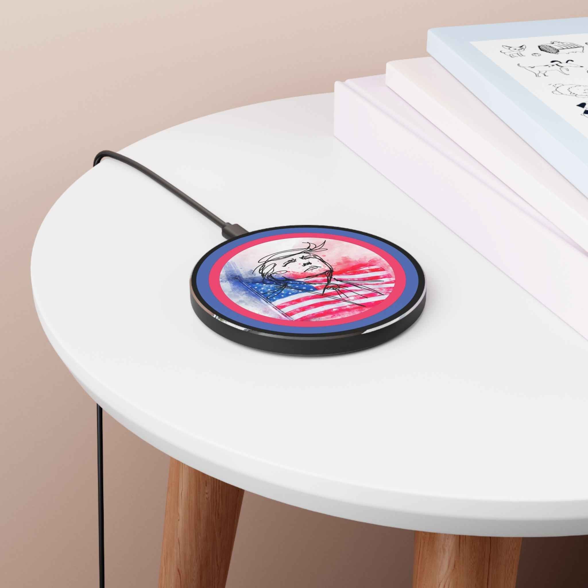 Swoop Guy Patriotic Wireless Charger – USA Sketch Qi Charging Pad