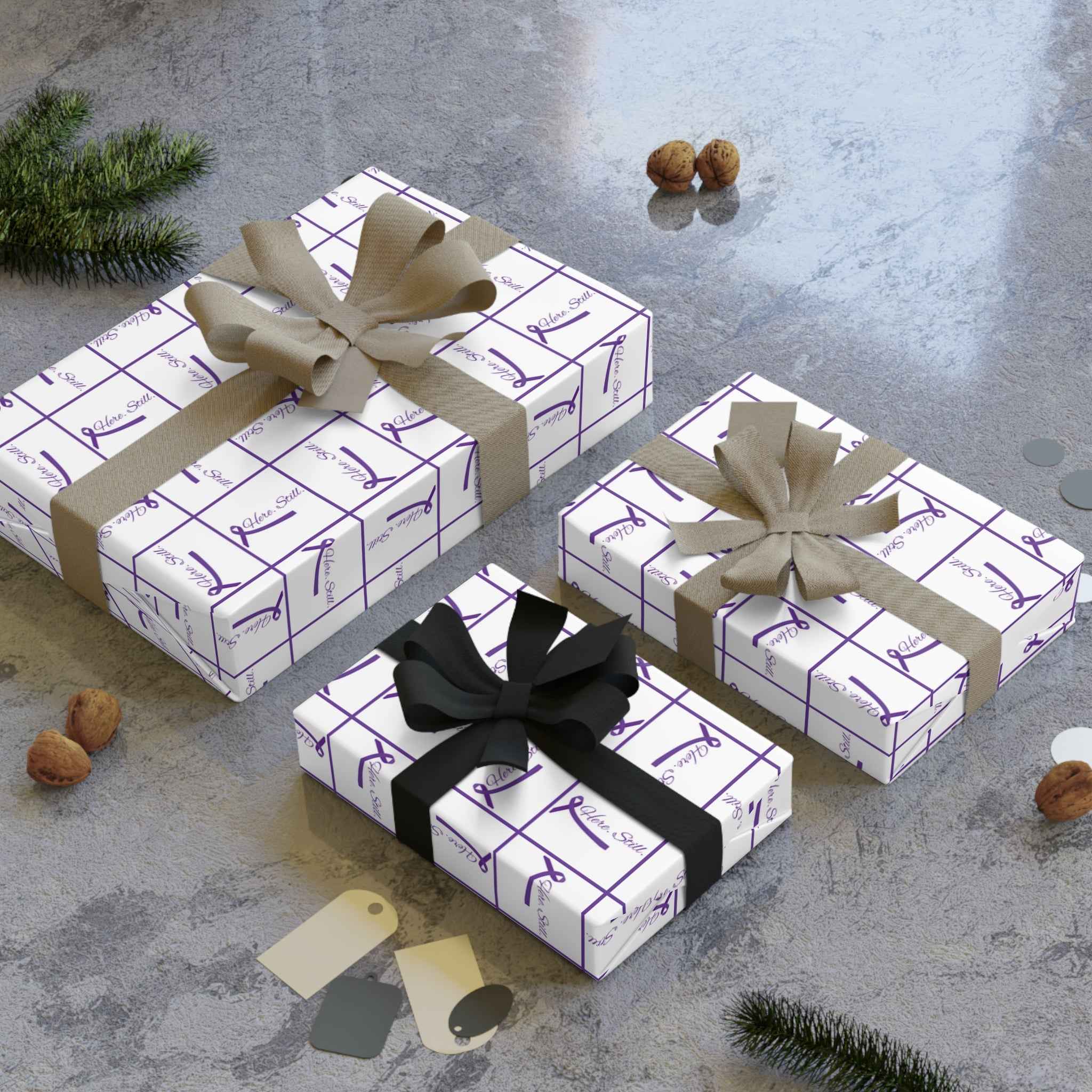 “Here. Still.” Wrapping Paper — Elegant Epilepsy Awareness Gift Wrap