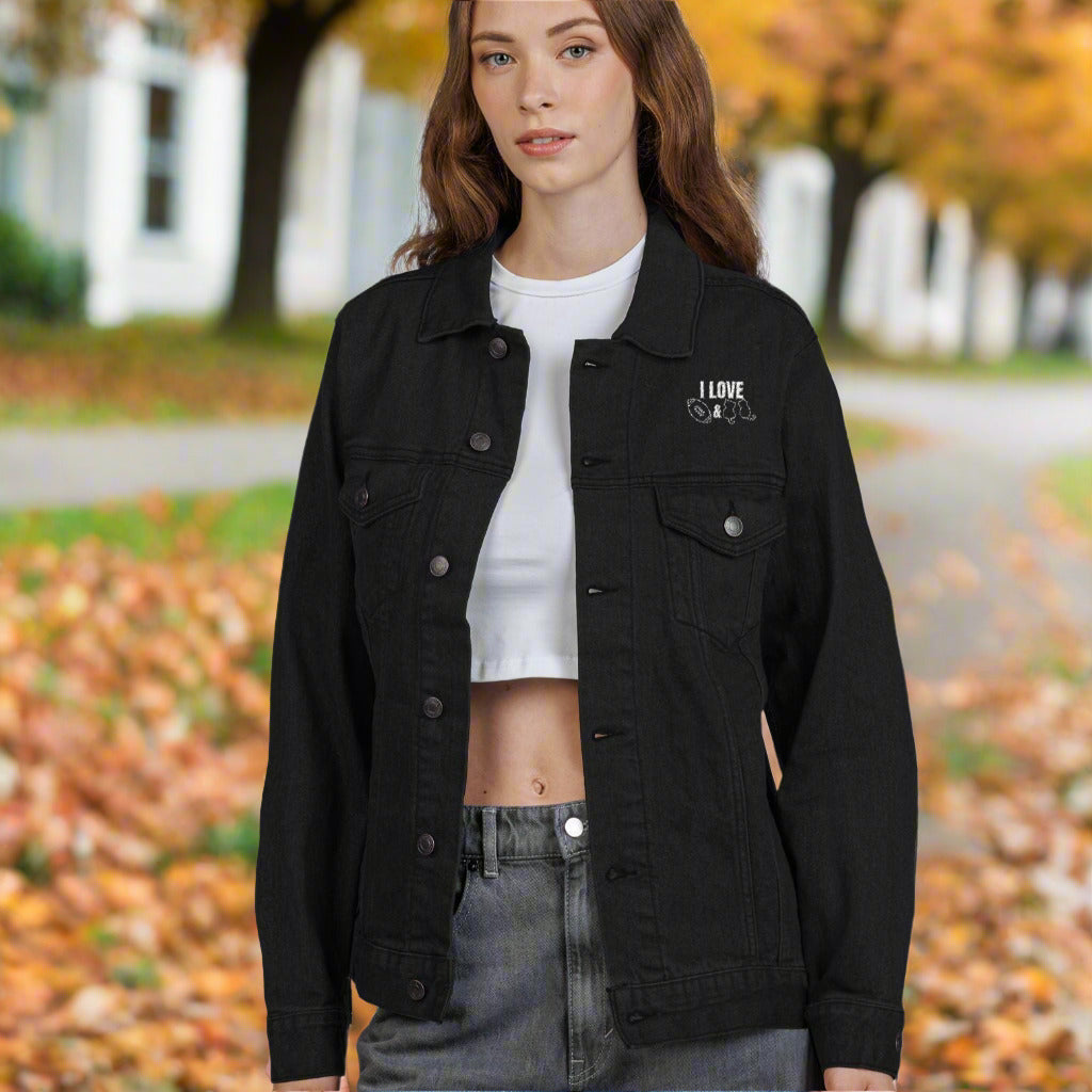 Love Football & Cats Unisex Denim Jacket