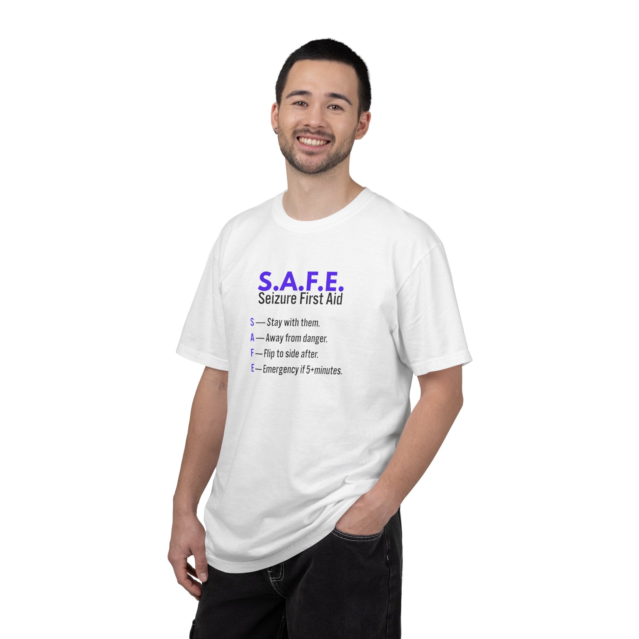 S.A.F.E. Seizure First Aid T-Shirt – Epilepsy Awareness Education Tee