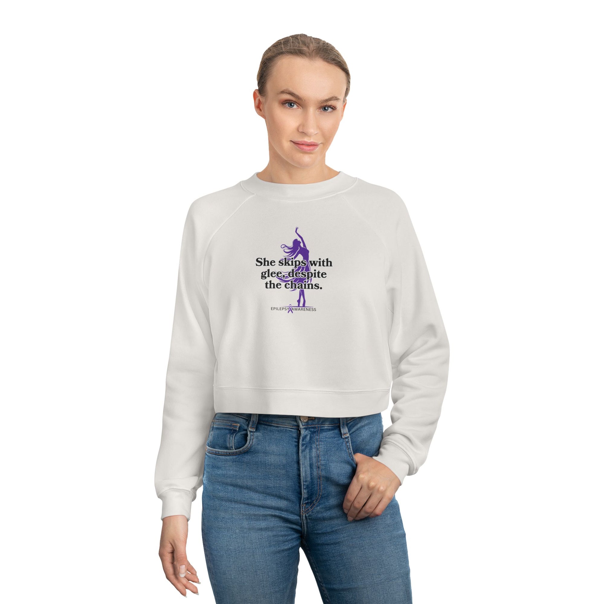 She Skips with Glee Women's Cropped Fleece Pullover