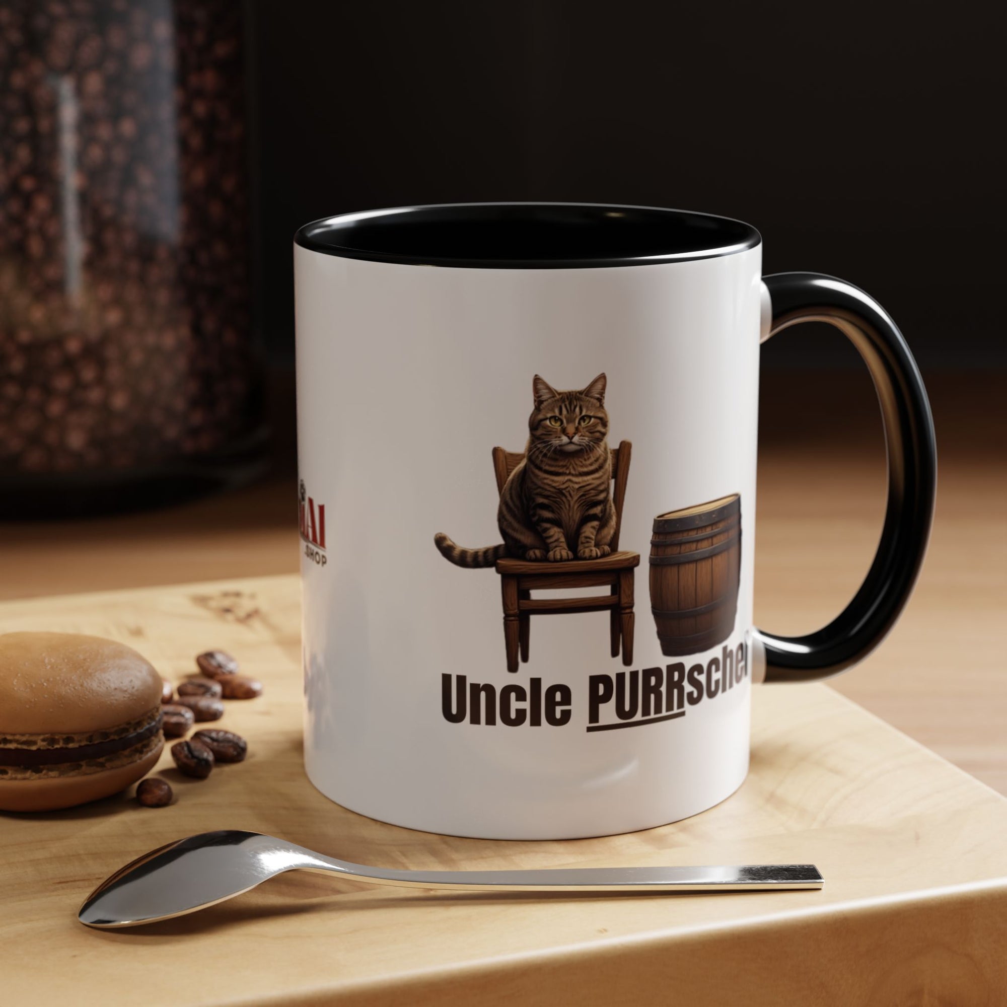 Humorous Uncle Purrschel Cat Accent Coffee Mug