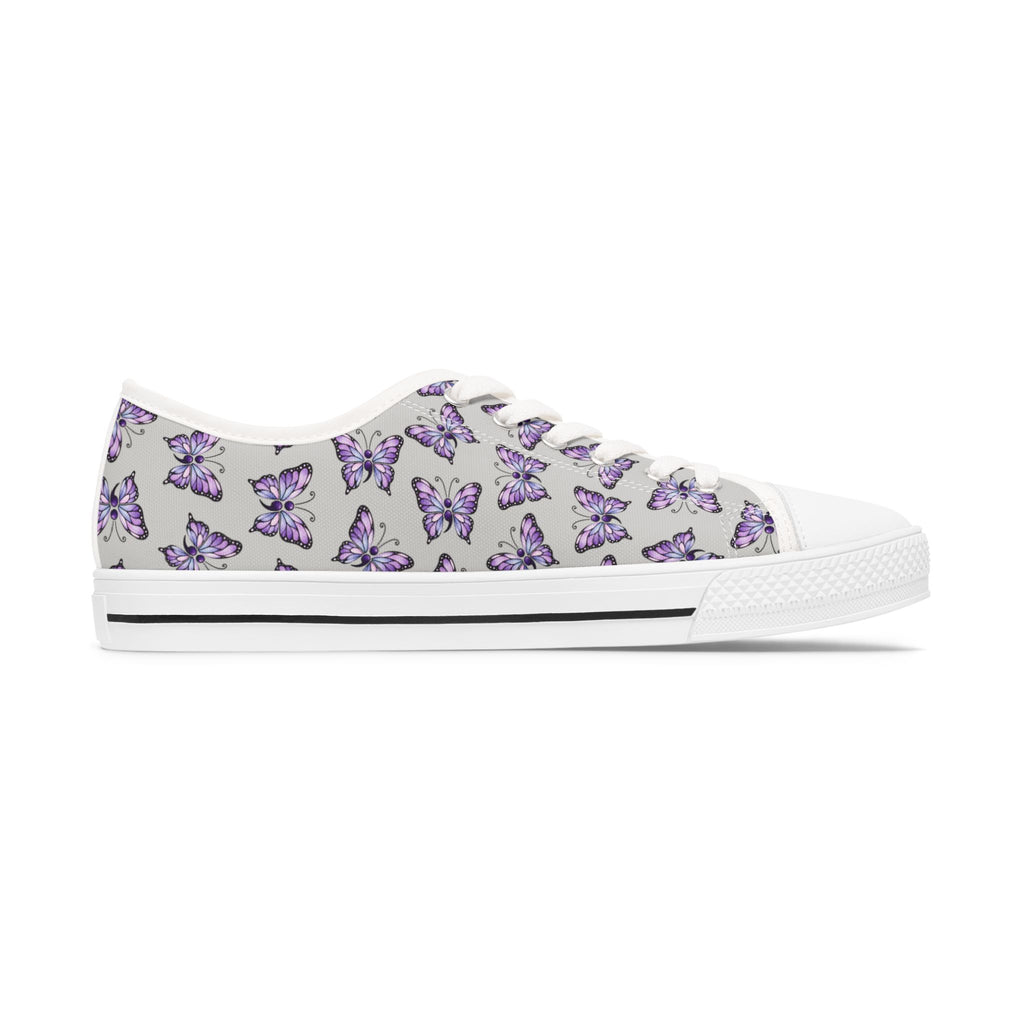 Semicolon Butterfly Women’s Canvas Shoes | Subtle Suicide Awareness Sneakers