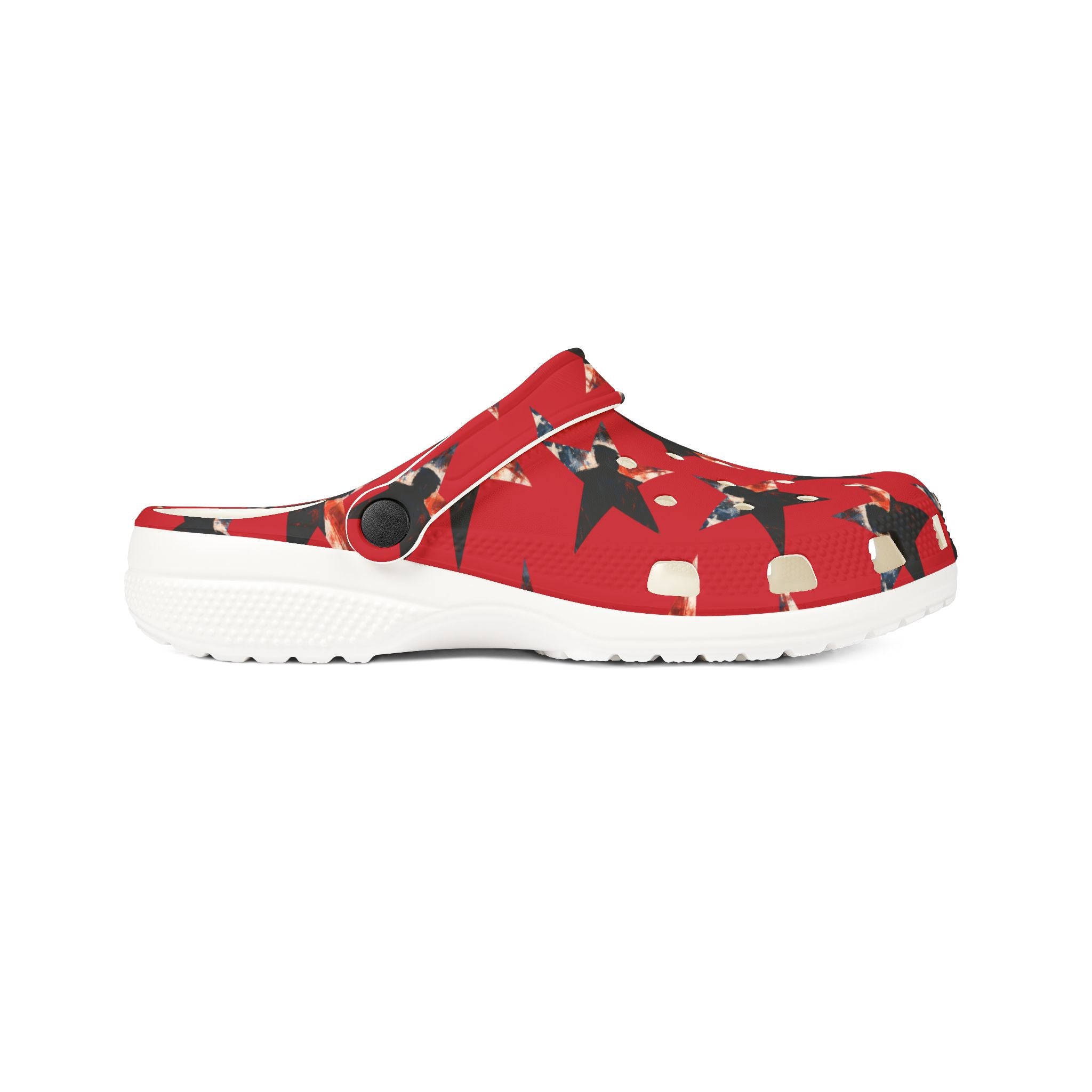 Red Presidential Silhouette Star EVA Clogs – Lightweight Statement Slip-Ons