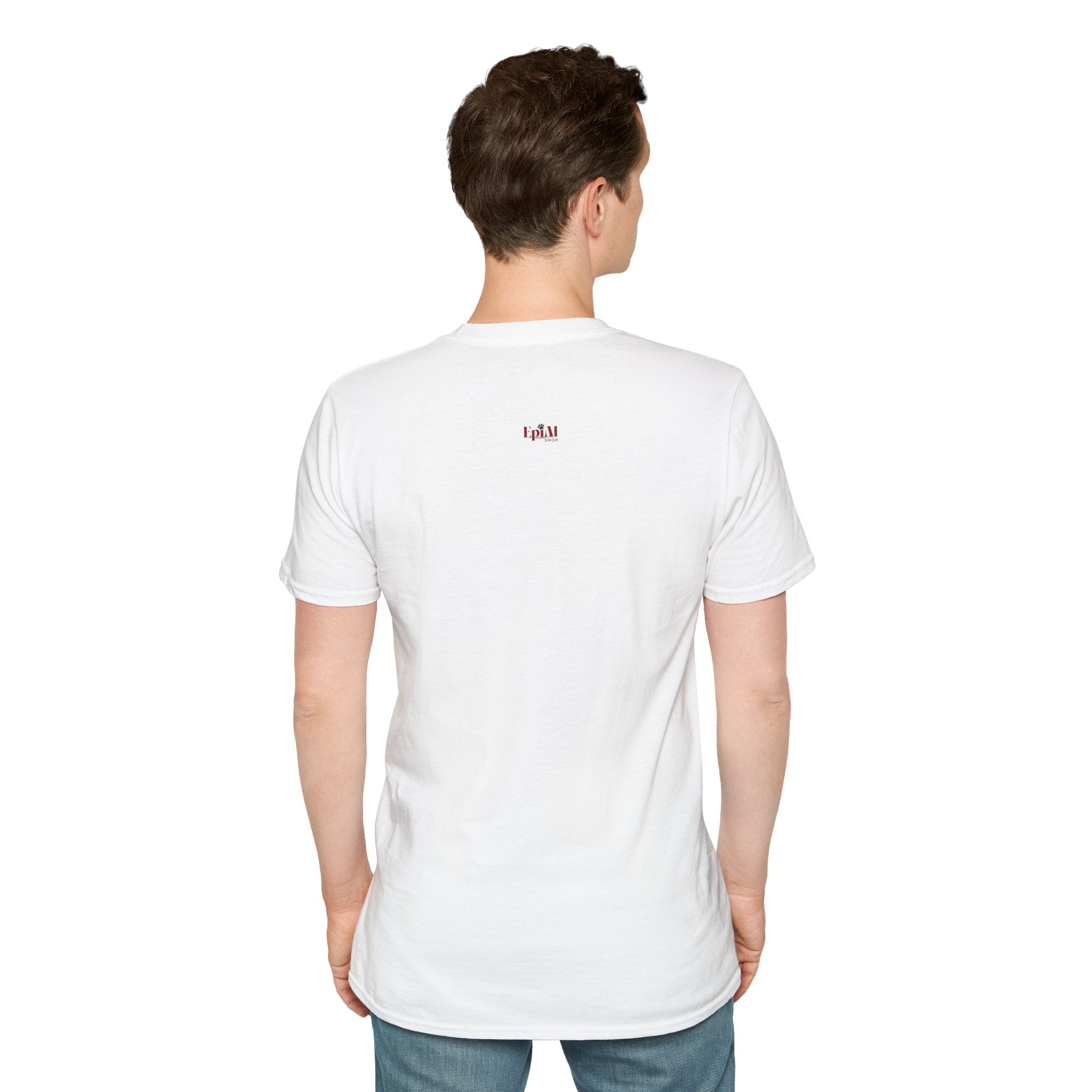 Photo depicting the ​Crosswords and Cats Unisex Softstyle T-Shirt from EpiAl's Shop.