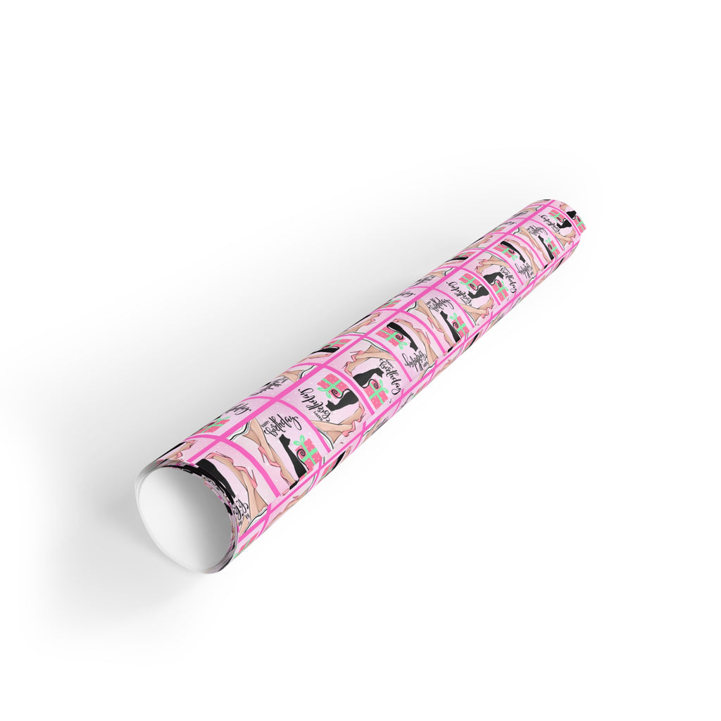 Charming Cat Lady Birthday Gift Wrapping Paper Roll