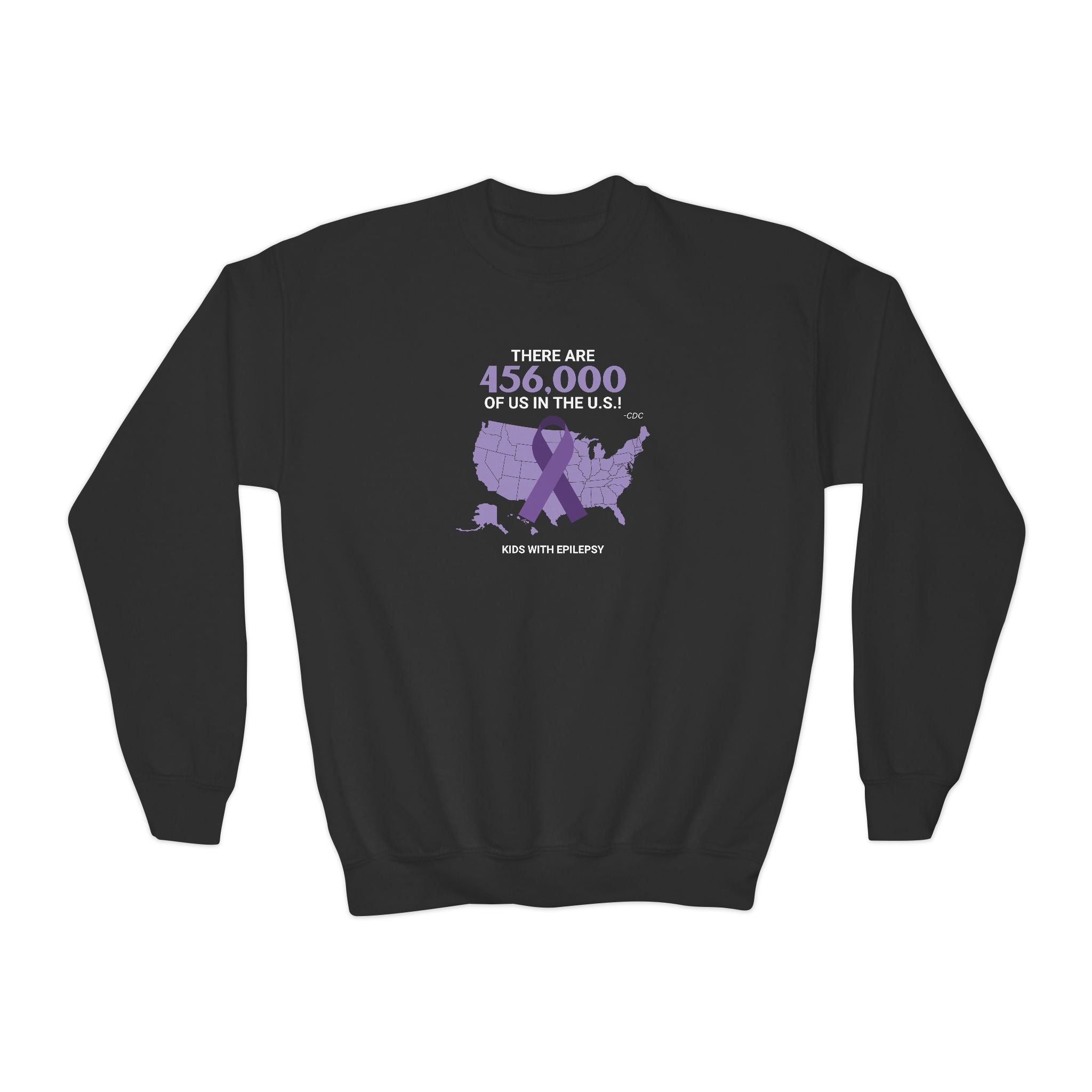 456,000 of Us Epilepsy Awareness Youth Crewneck Sweatshirt - EpiAl's Shop