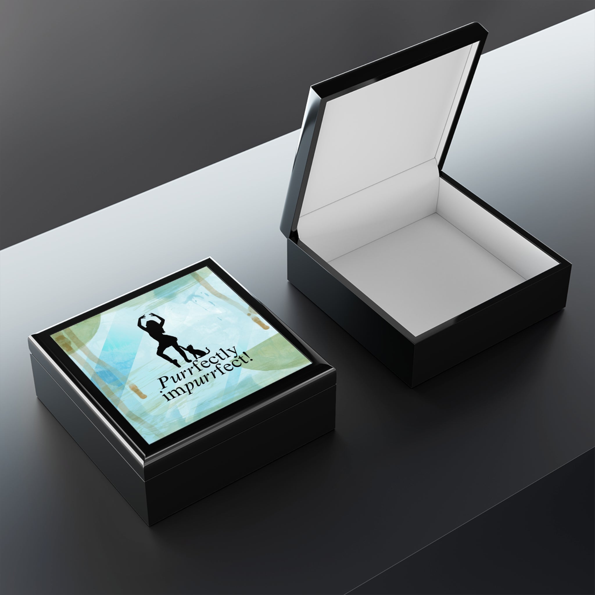 Photo depicting the ​Purrfectly Impurrfect Jewelry Box from EpiAl's Shop.