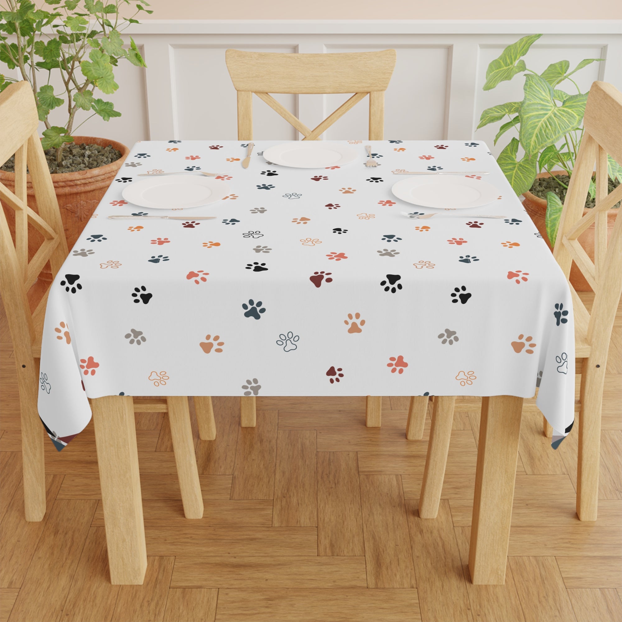 Cat Paw Print Tablecloth