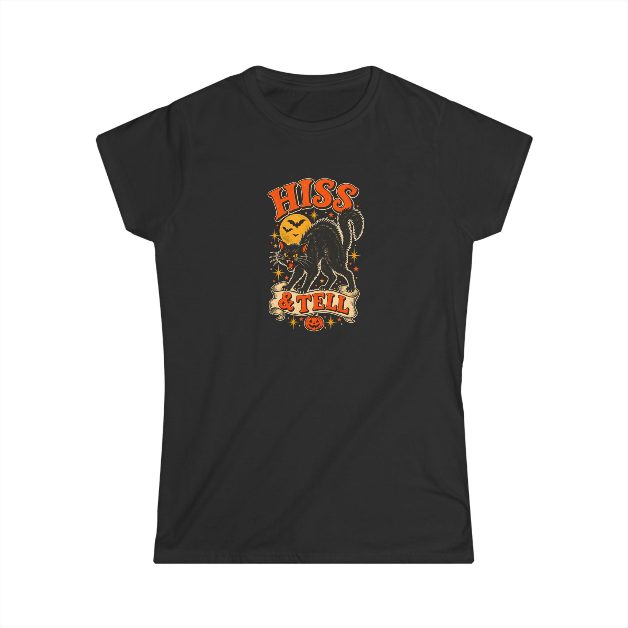 Hiss & Tell Vintage Halloween Cat Women’s T-Shirt