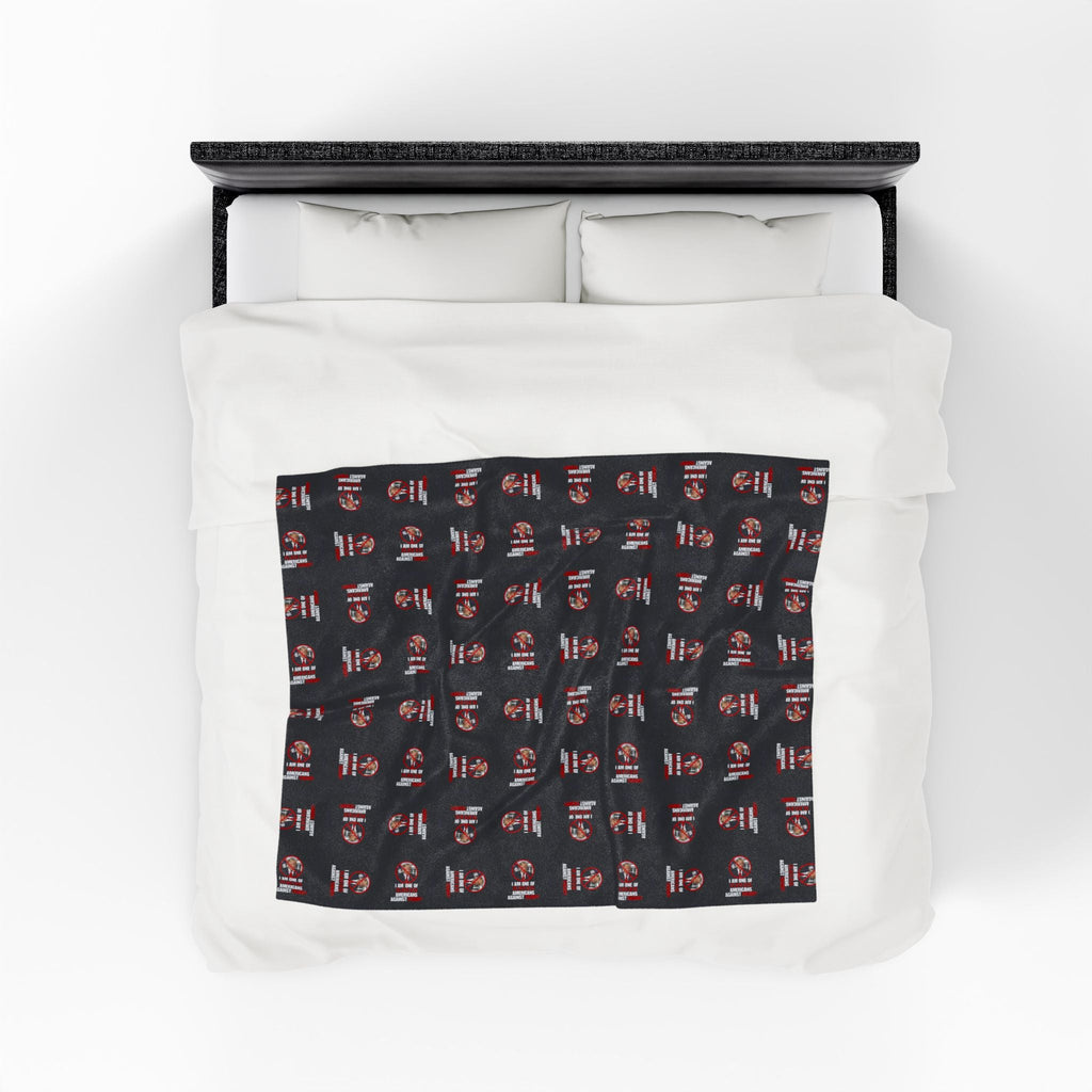 Cozy Velveteen Plush Blanket – Americans Against Trump Design Printify
