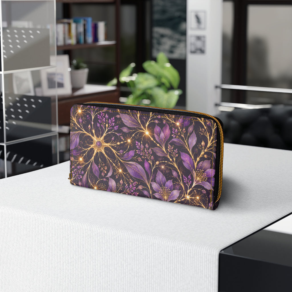 Beautifully Misfired | Purple Neuron Garden Zip-Around Wallet | Epilepsy Awareness