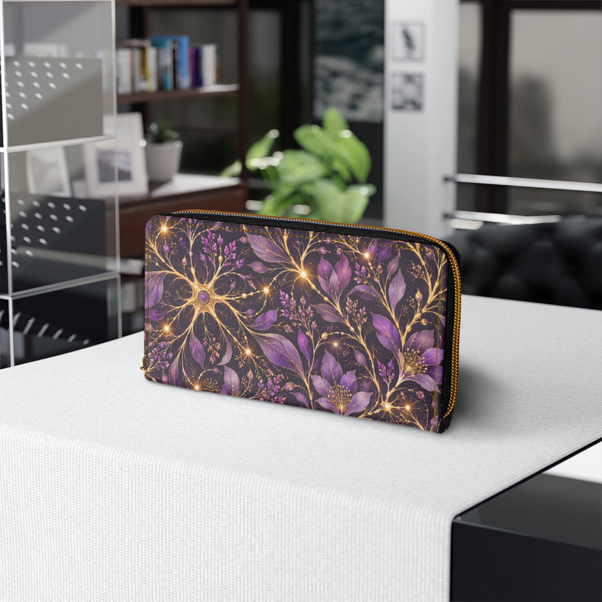 Beautifully Misfired | Purple Neuron Garden Zip-Around Wallet | Epilepsy Awareness