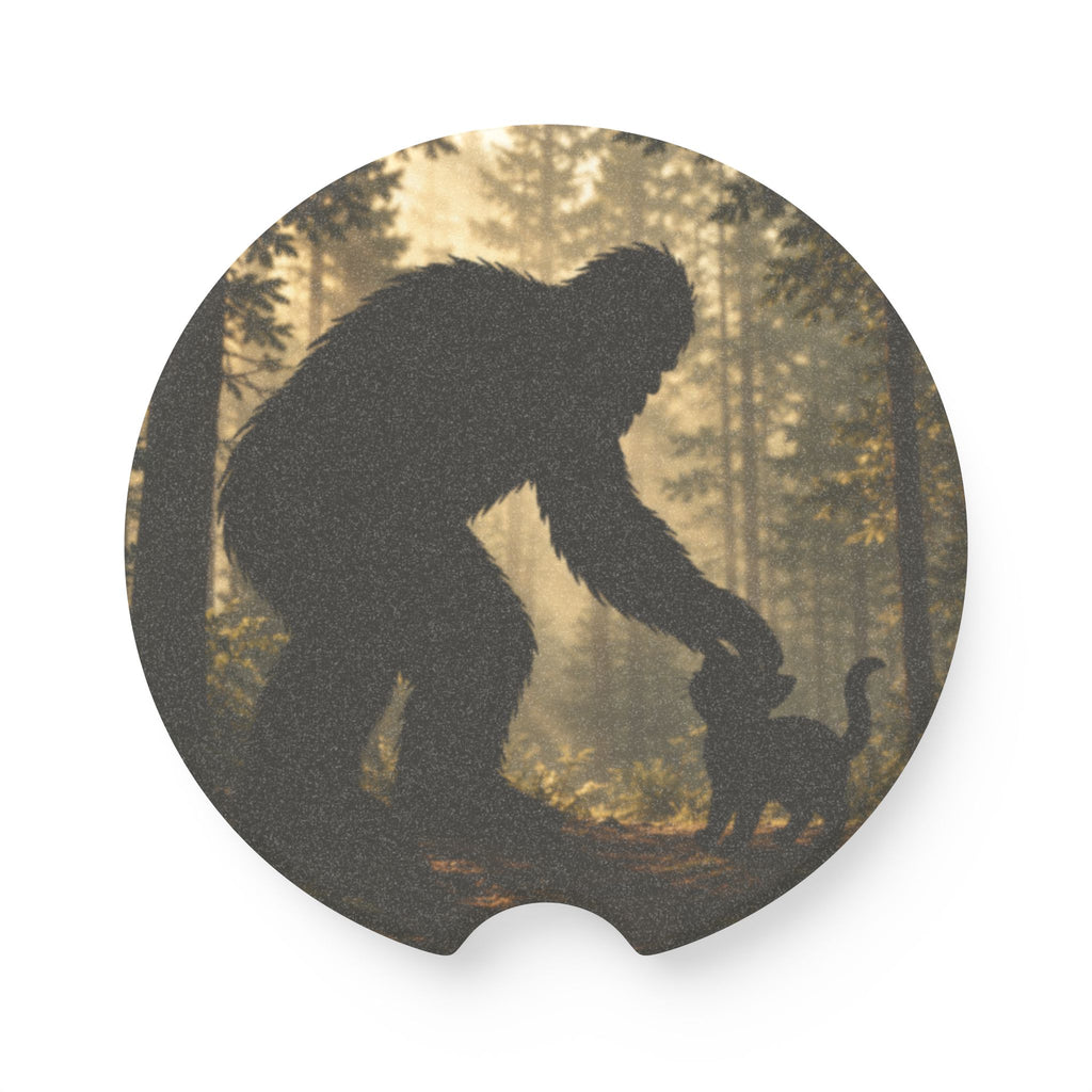 Sasquatch & Cat Soapstone Car Coasters