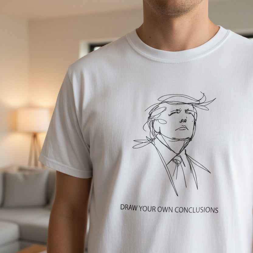 Draw Your Own Conclusions Unisex Graphic Tee – Minimal Line Art Statement Shirt