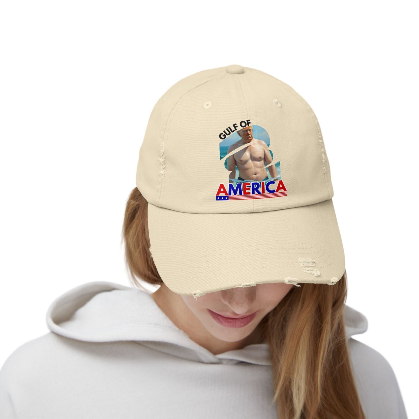 Trump's Gulf of America Unisex Distressed Cap Printify