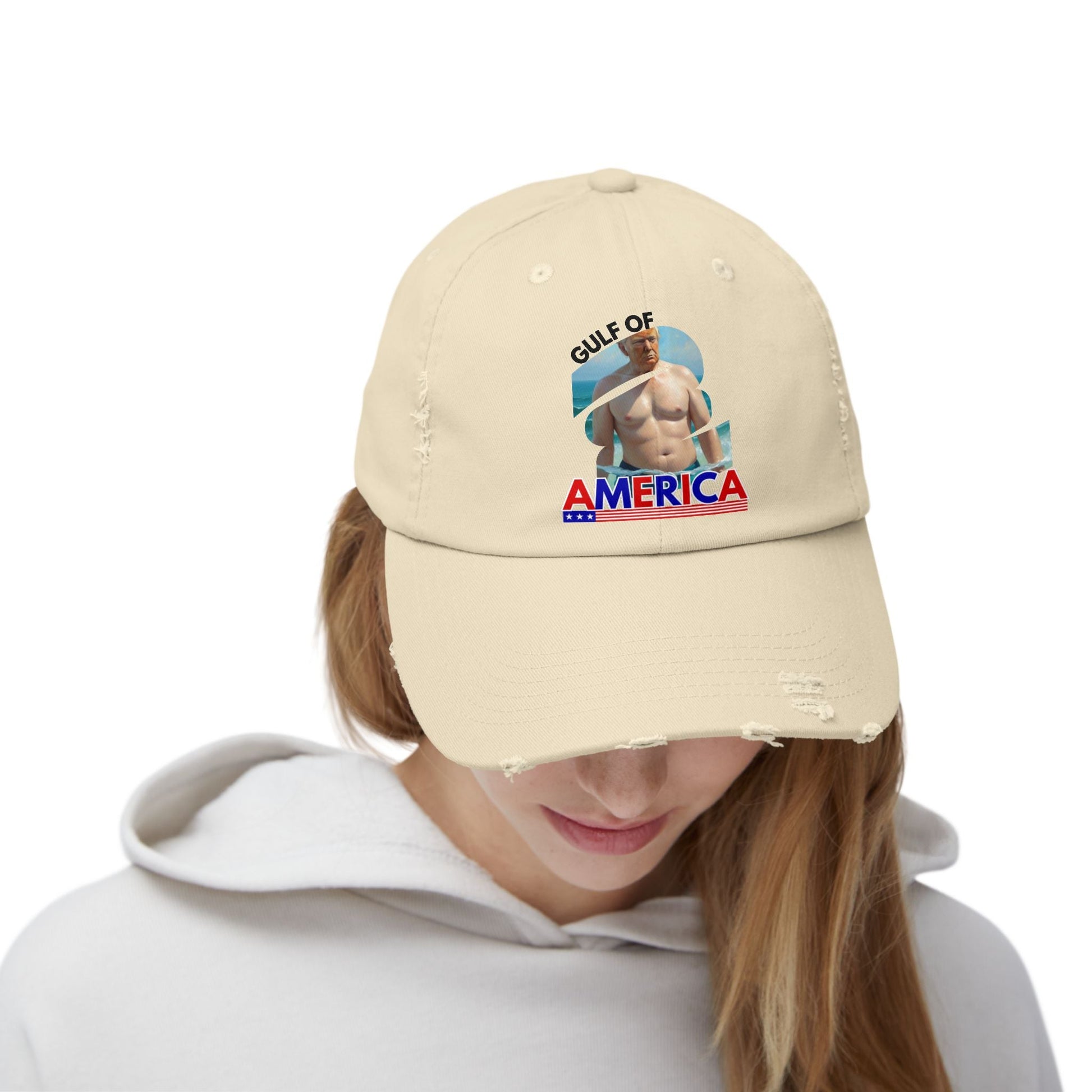 Trump's Gulf of America Unisex Distressed Cap Printify