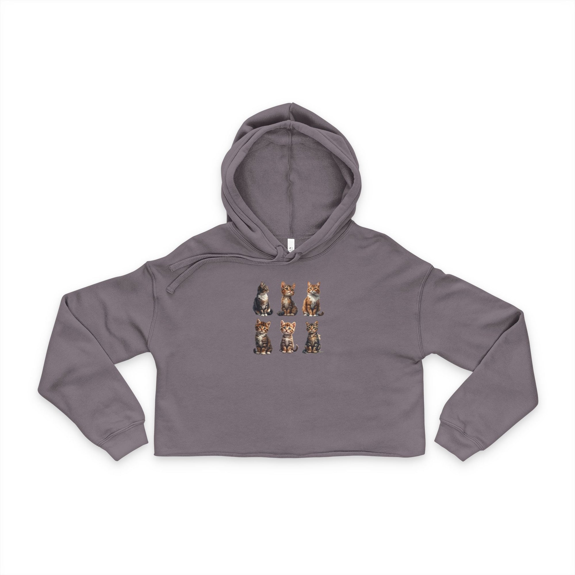 Cute Cat Graphic Cropped Hoodie
