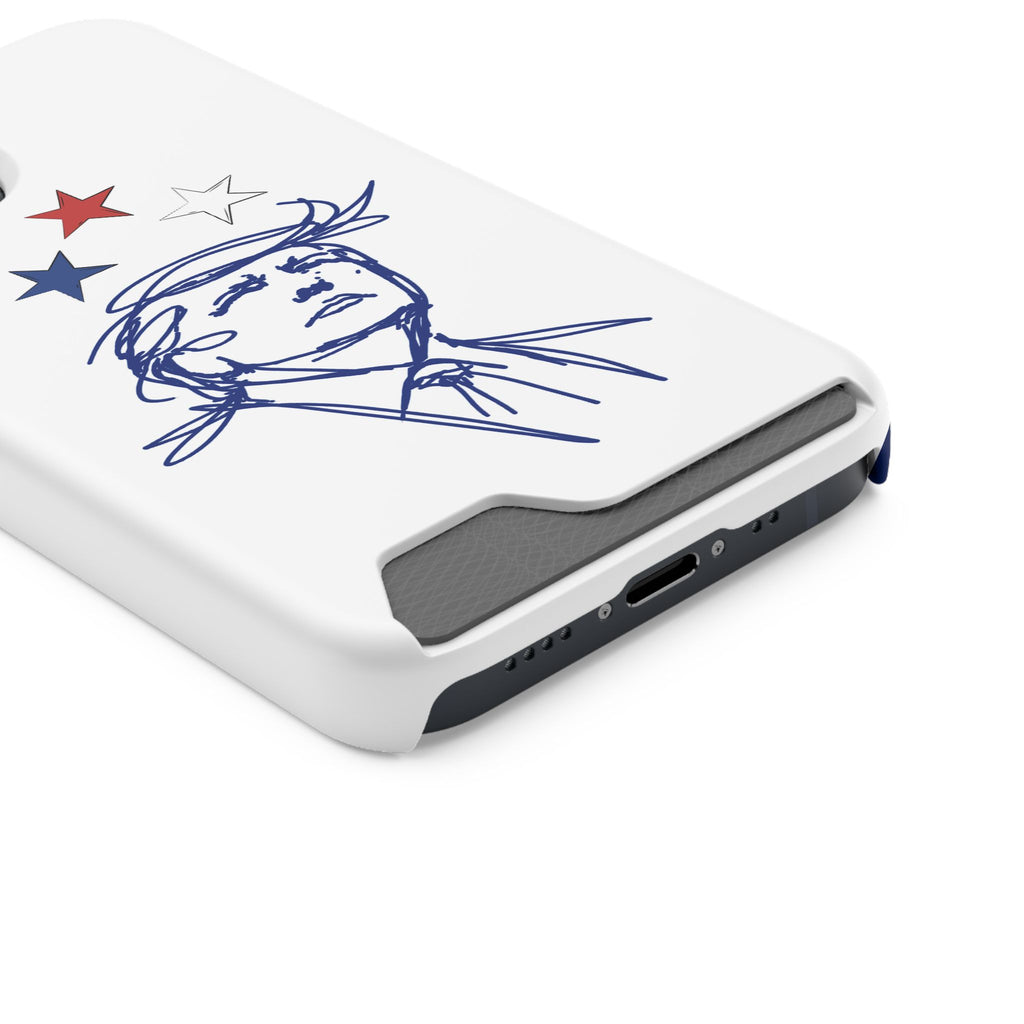 Swoop Guy iPhone Case – Minimal Line Portrait Patriotic Design, Slim Protective Case with Card Slot