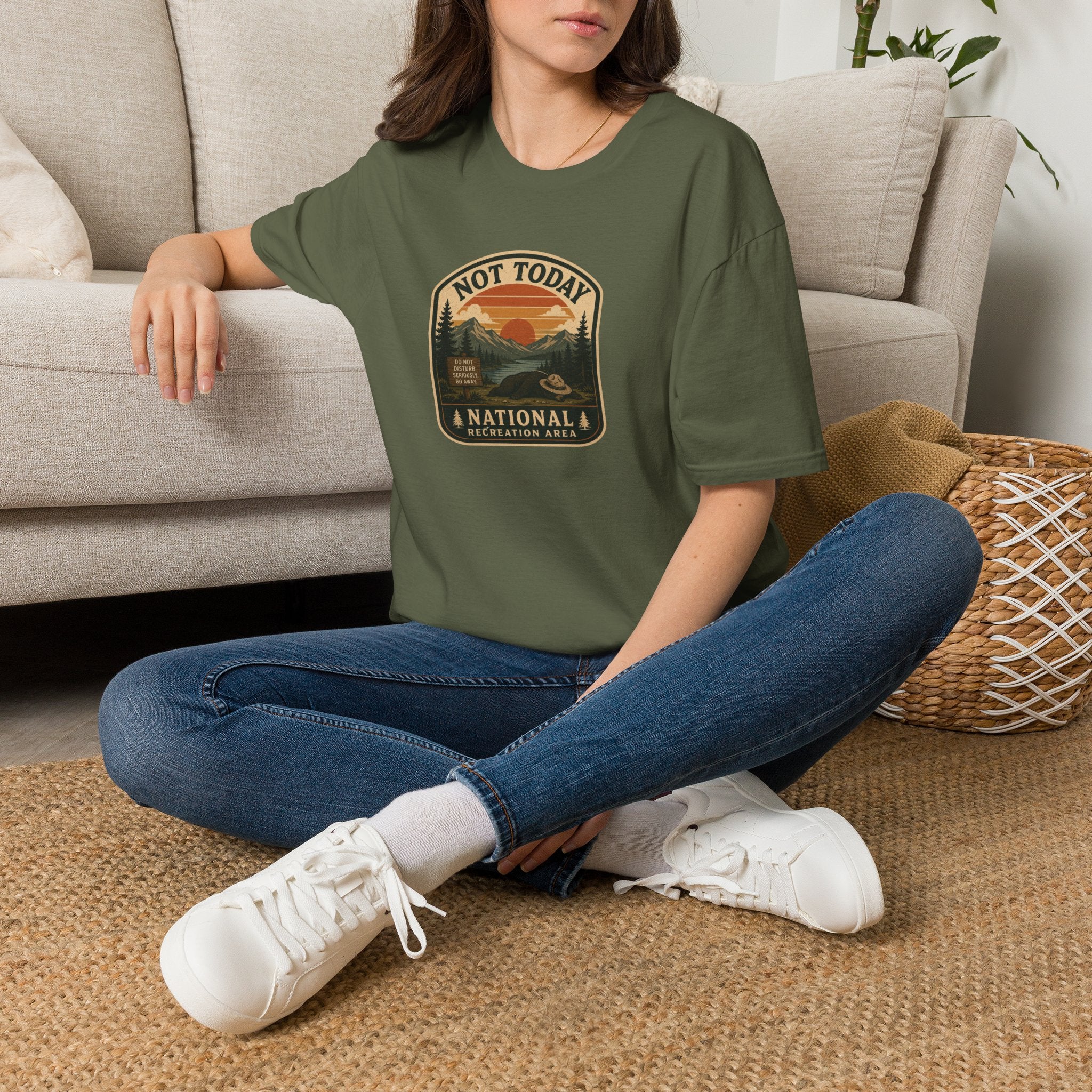 Not Today National Recreation Area Unisex T-Shirt | Funny Retro Outdoors Graphic Tee