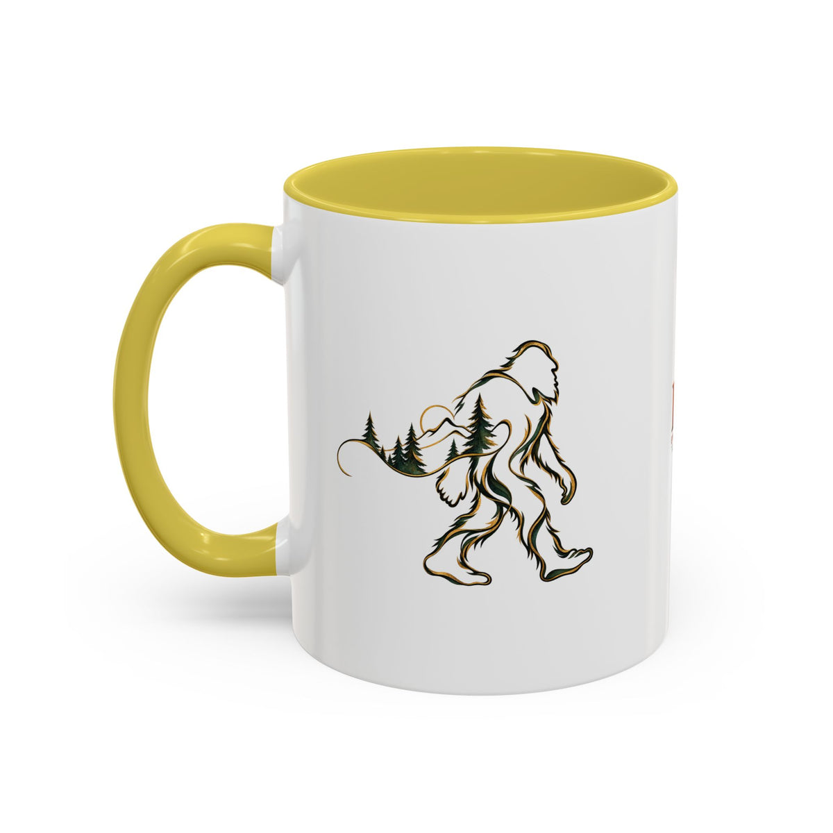 Barely There Bigfoot Ceramic Mug | Abstract Sasquatch Forest Art | 11oz & 15oz