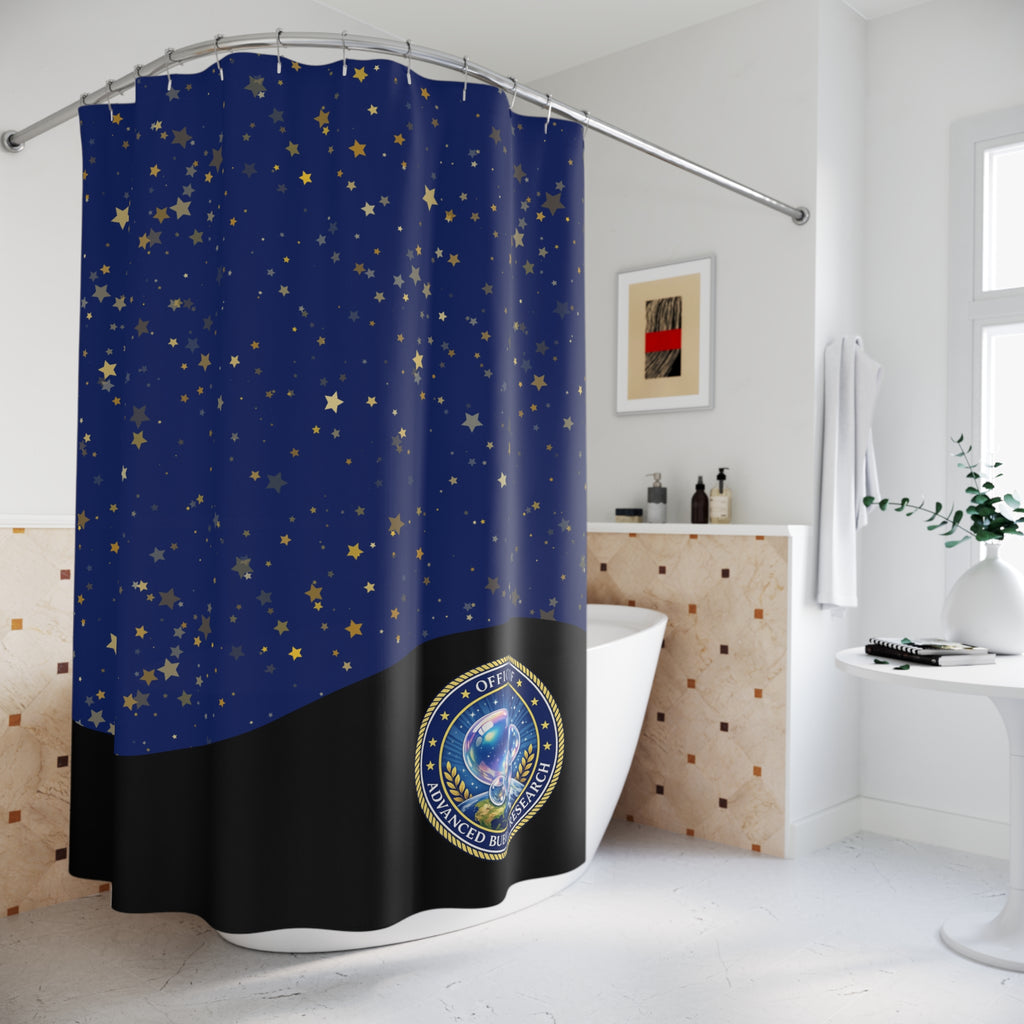 Office of Advanced Bubble Research Shower Curtain | Celestial Bubble Bathroom Decor