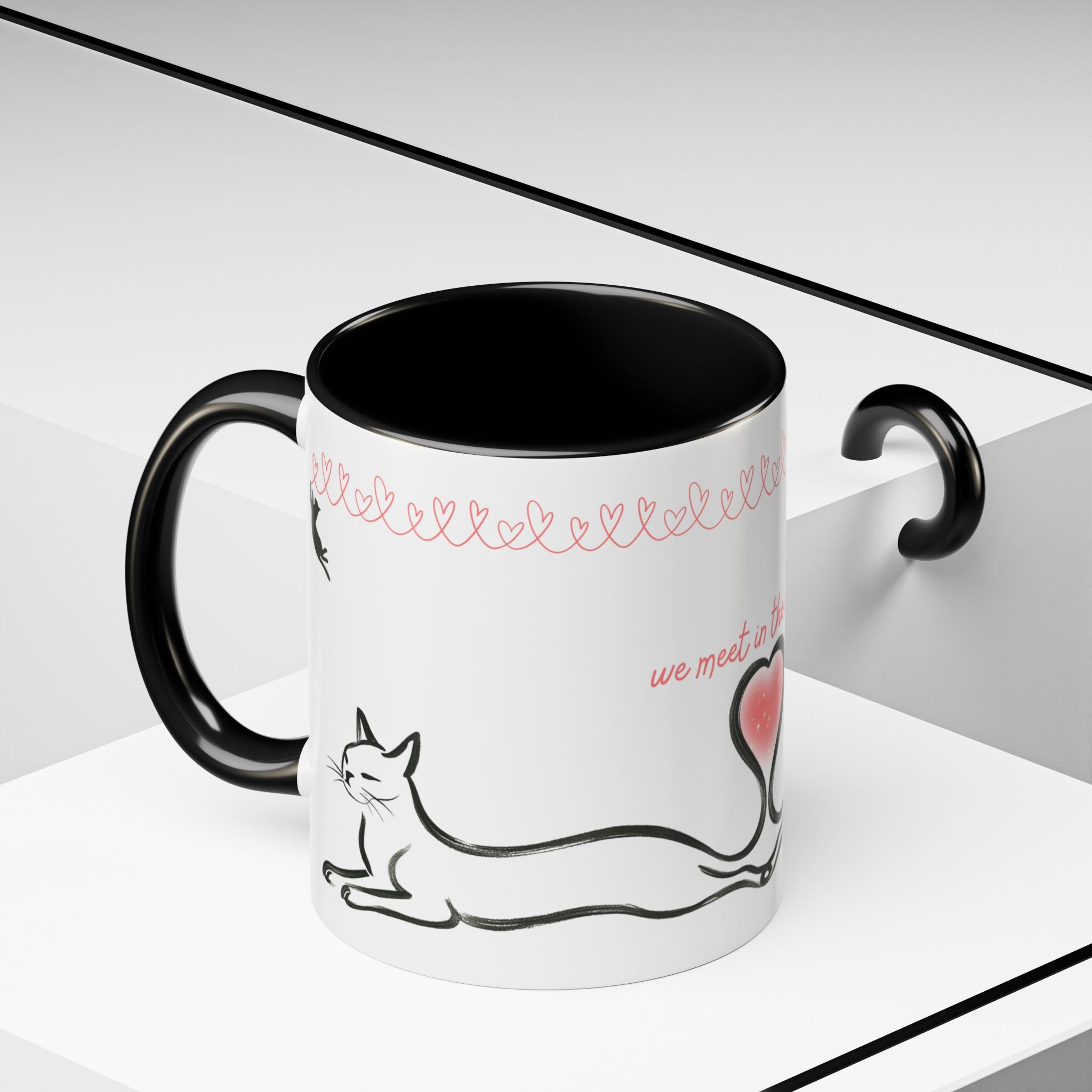 We Meet in the Middle Cat Wraparound Coffee Mug