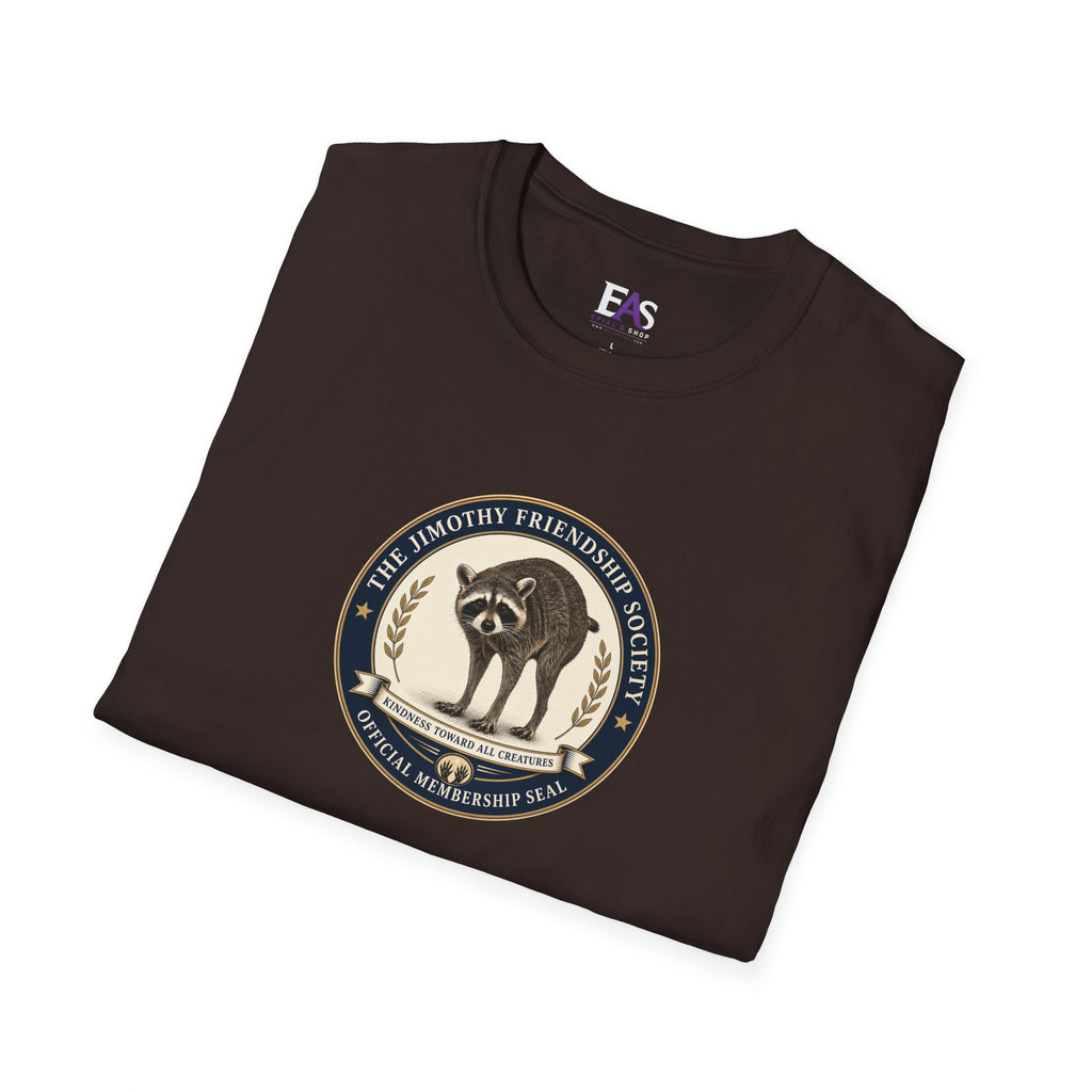 The Jimothy Friendship Society T-Shirt | Raccoon Membership Seal Tee