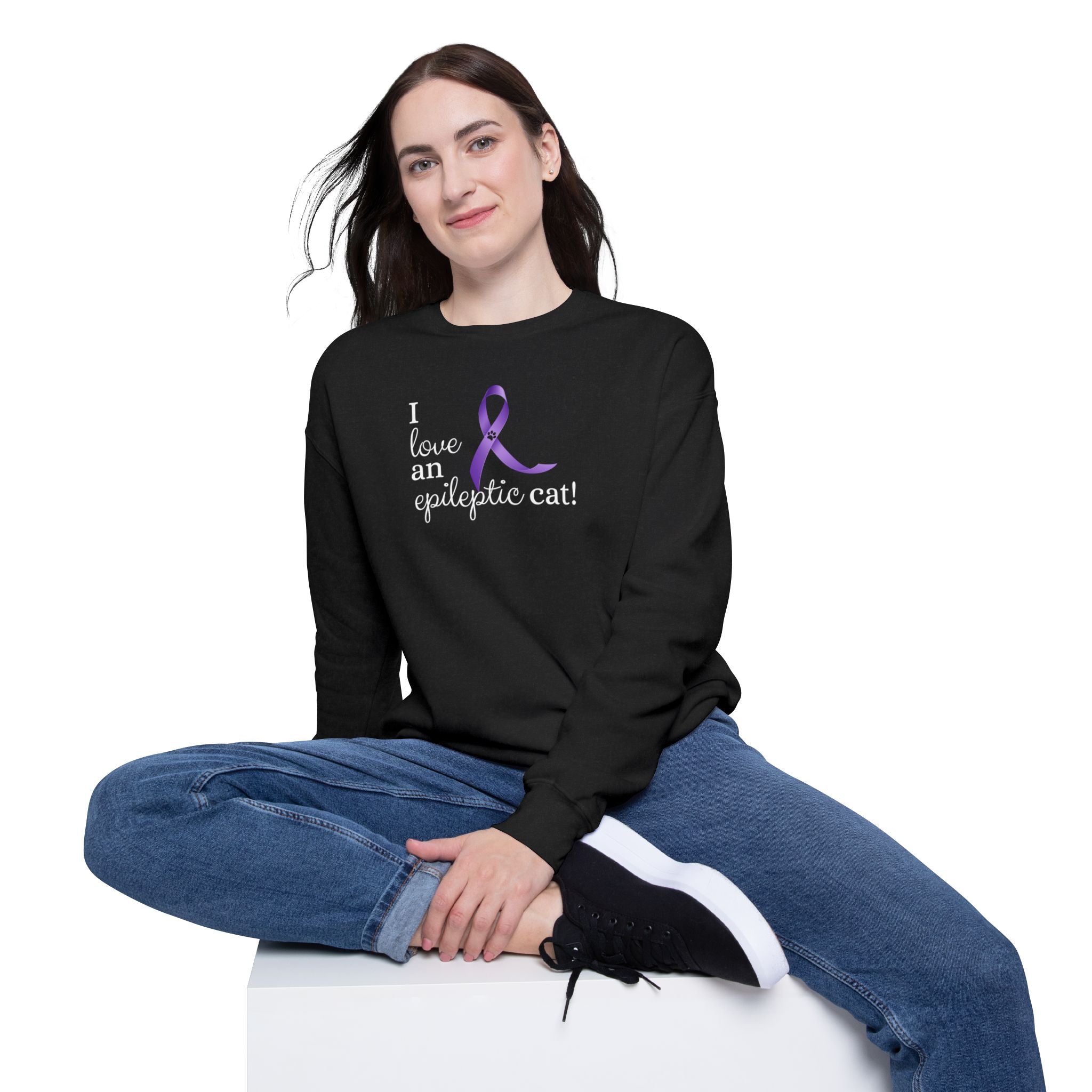 I Love an Epileptic Cat Women's Drop Shoulder Sweatshirt - EpiAl's Shop