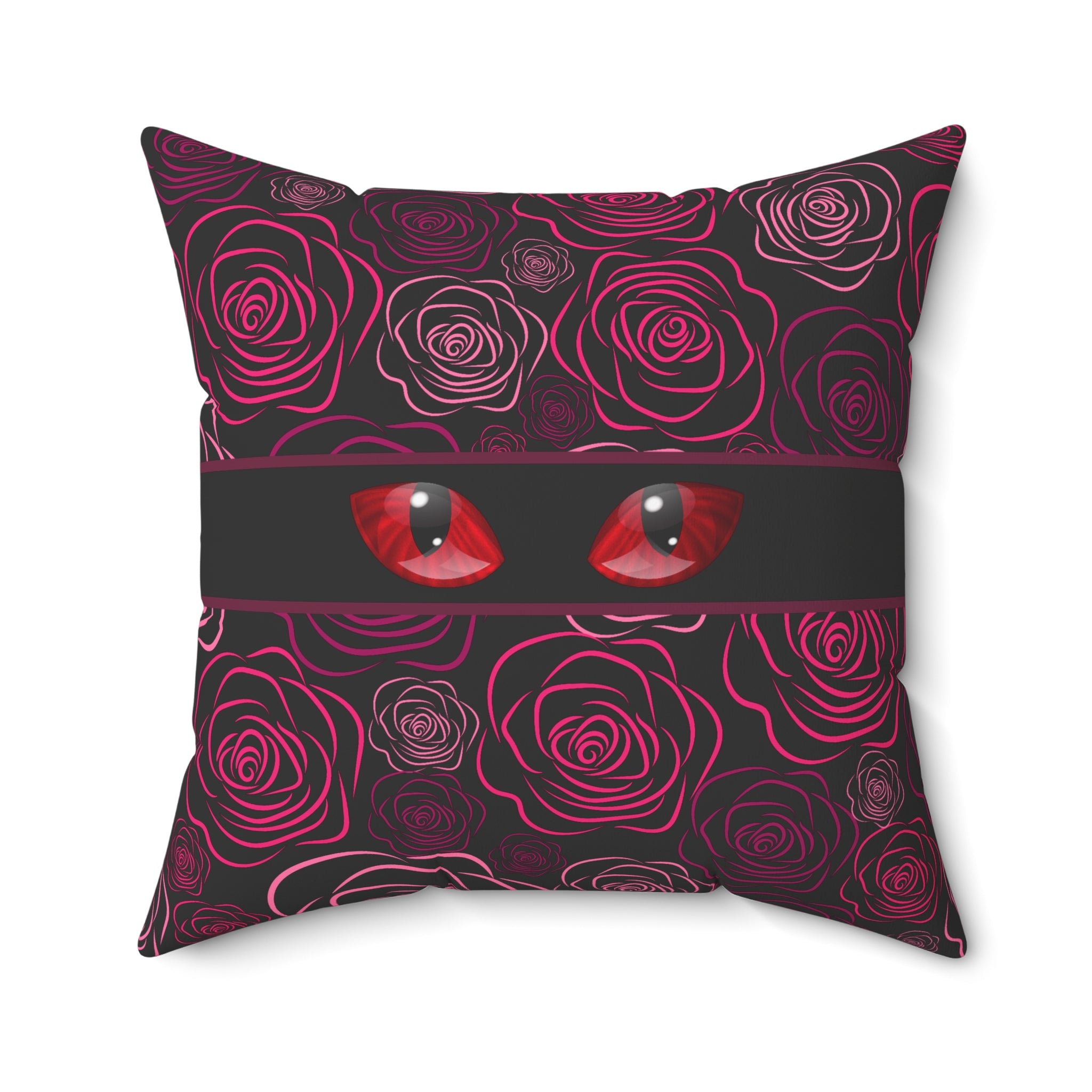 Moody Rose Cat Eyes Throw Pillow
