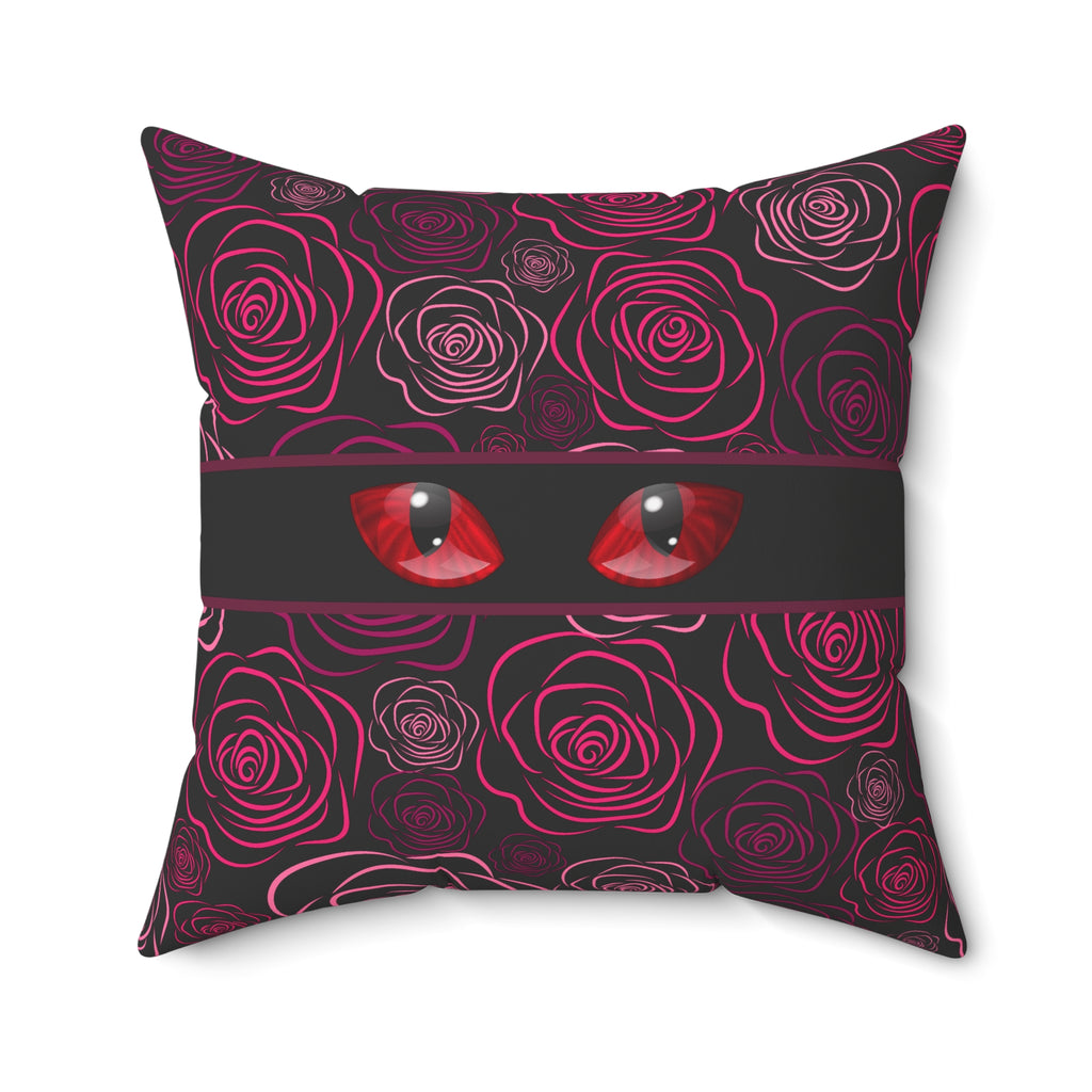 Moody Rose Cat Eyes Throw Pillow