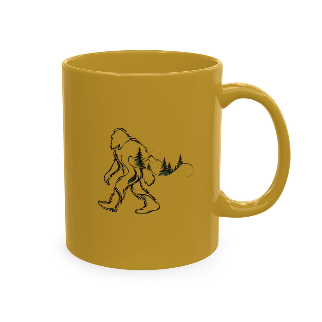 Bigfoot Wilderness Ceramic Mug | Sasquatch Mountain & Forest Coffee Cup | 11oz