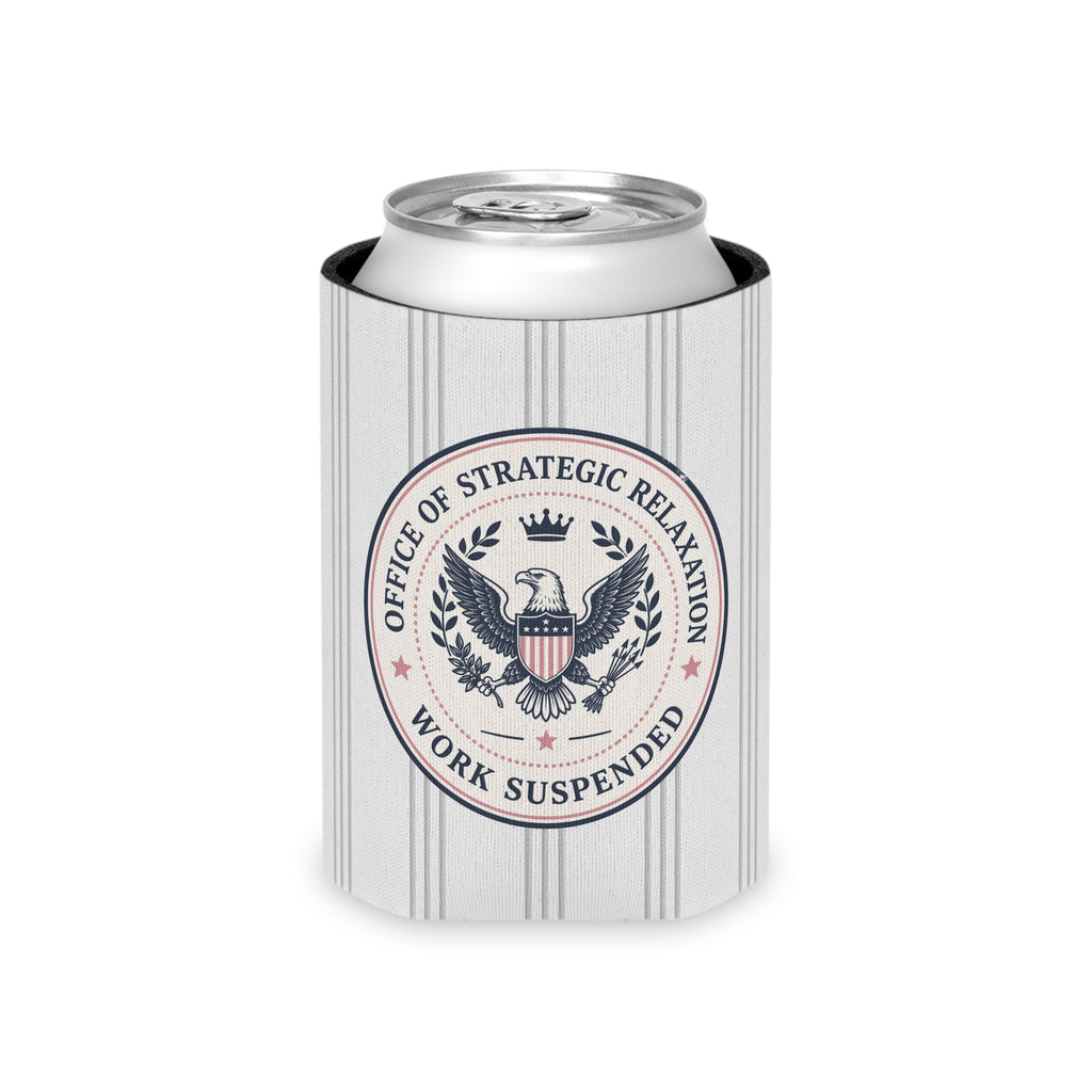 Office of Strategic Relaxation Can Cooler | Work Suspended Funny Koozie